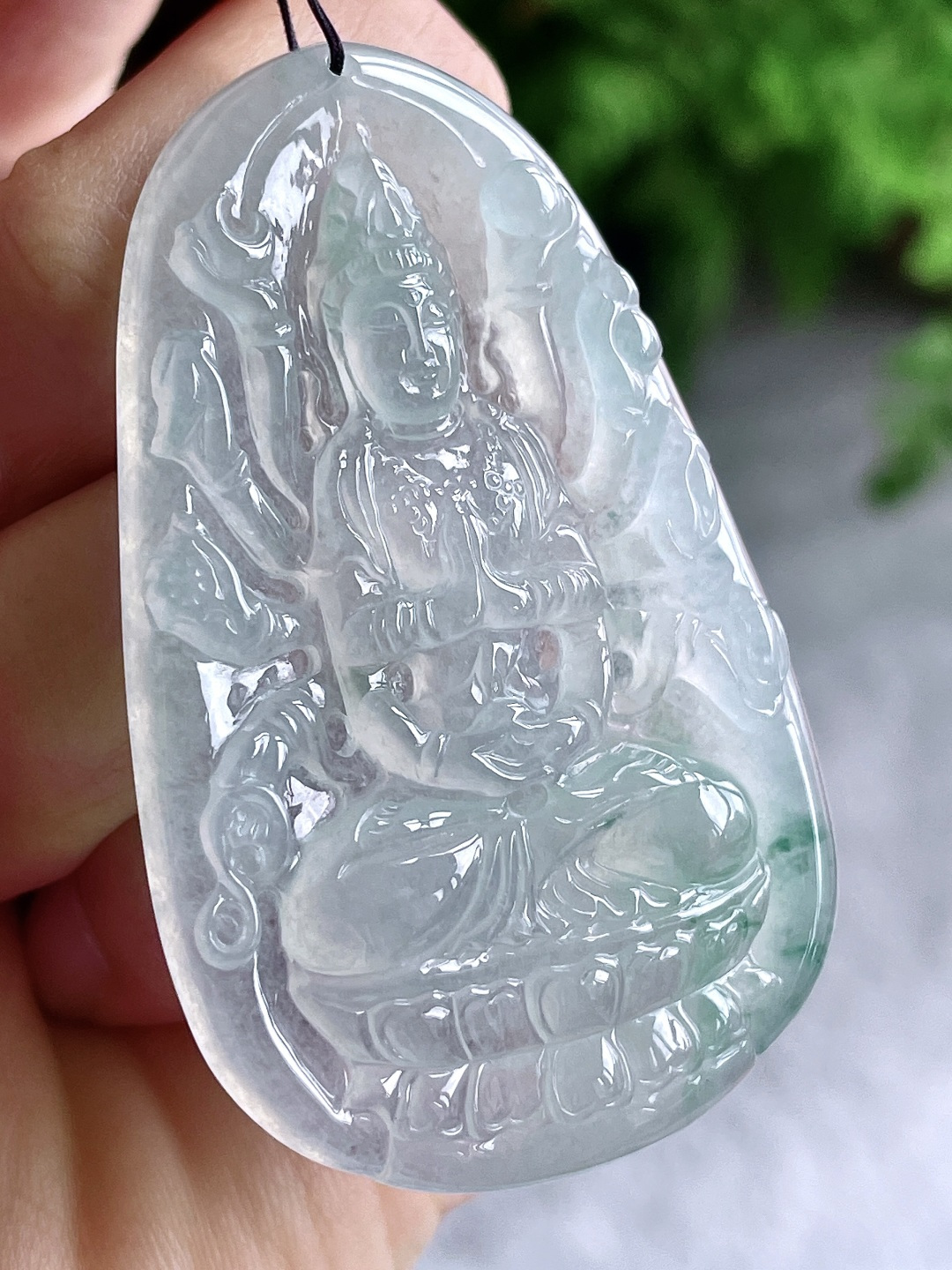【裸石】冰种飘花观音千手观音牌子吊坠 【说明】缅甸 无裂 性比高 厚装 【尺寸】59.8-37.3