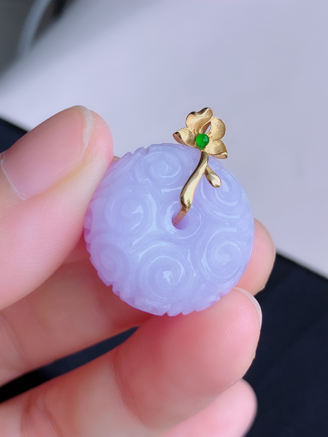 ️，粉紫平安扣，饱满大气，尺寸28/21.8/12/自然光实拍