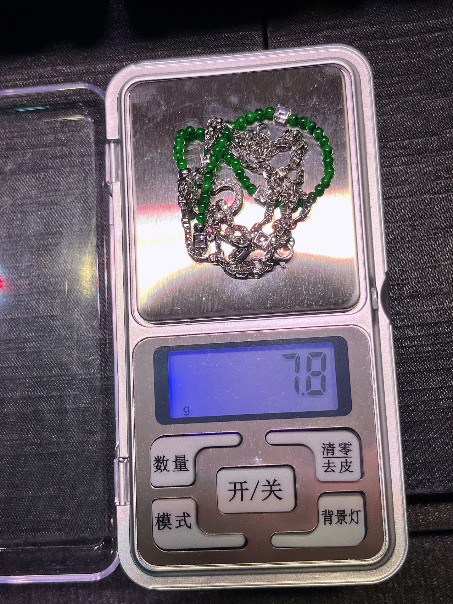 ️ 天然缅甸翡翠 辣绿小米珠18k金链 直径尺寸2.4mm