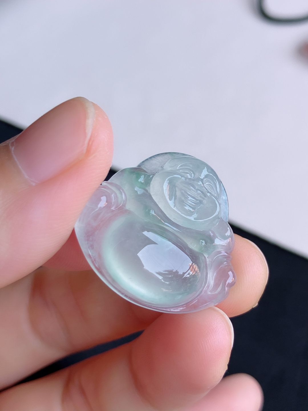 ️，冰种弥勒佛，晶莹剔透，尺寸26.5/24/6.3/自然光实拍