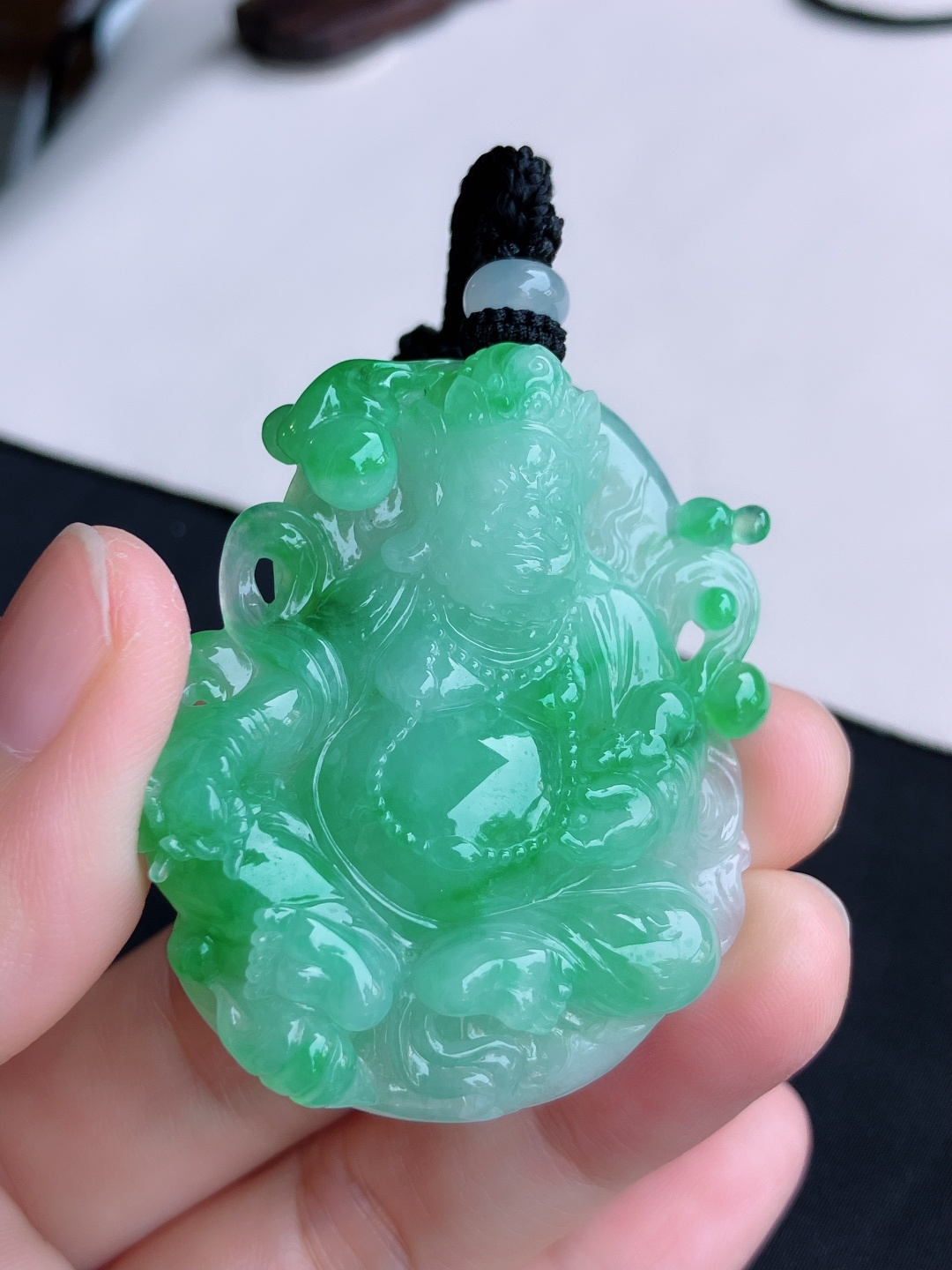 ️，翠绿黄财神，色美清爽，尺寸51.6/42/11/自然光实拍