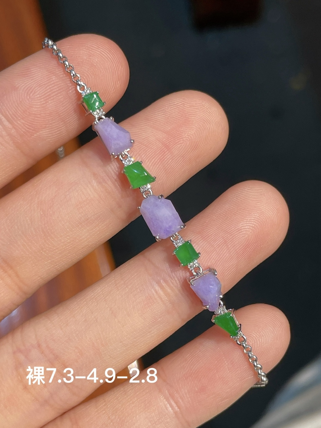 ️手链，18k金镶嵌，7.3-4.9-2.8