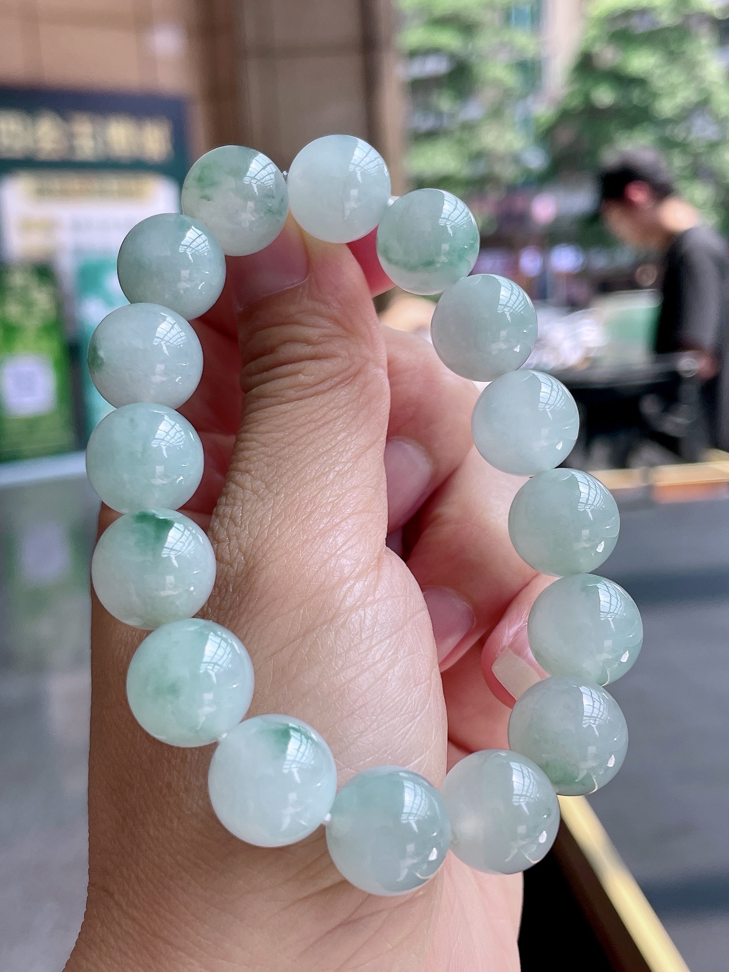 ️ 冰种飘花手链 飘花灵动，个大饱满 尺寸：12.8