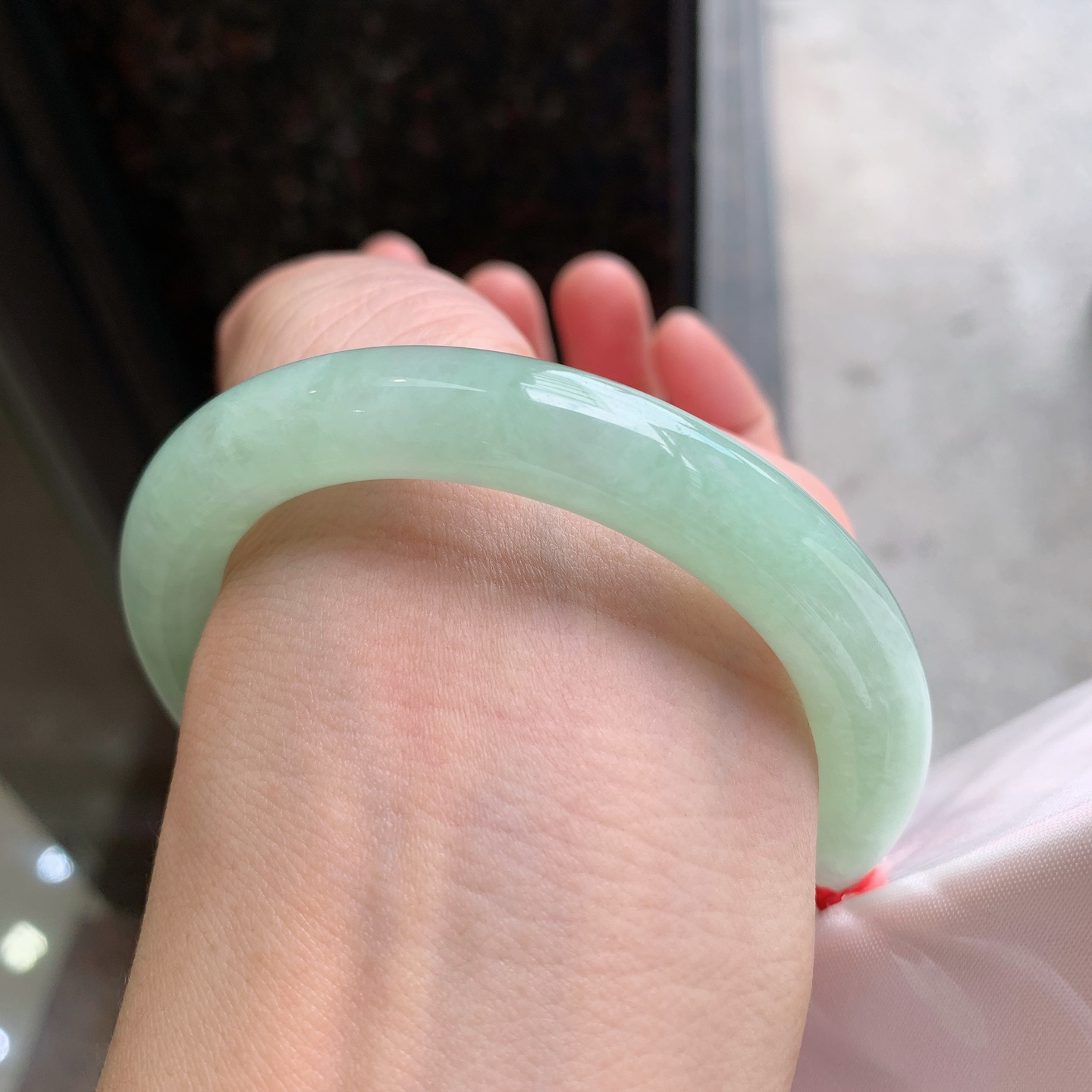 圆条晴绿 微细纹 尺寸：58.7/10 色清爽