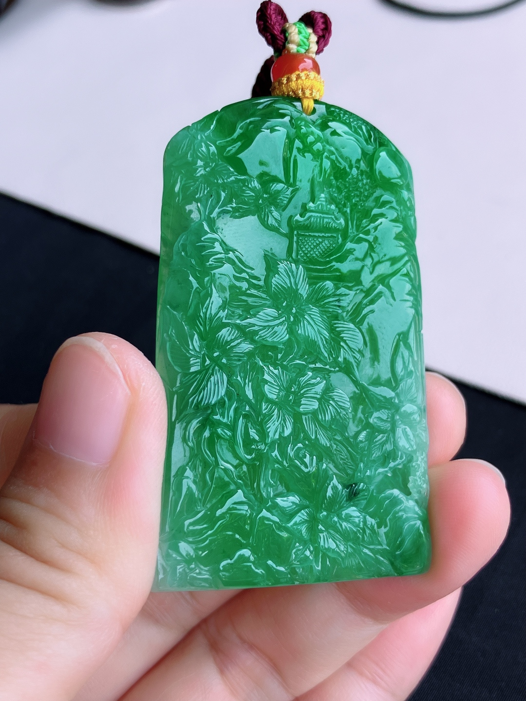 ️翠绿山水牌，意境美，尺寸59/35.8/6/自然光实拍