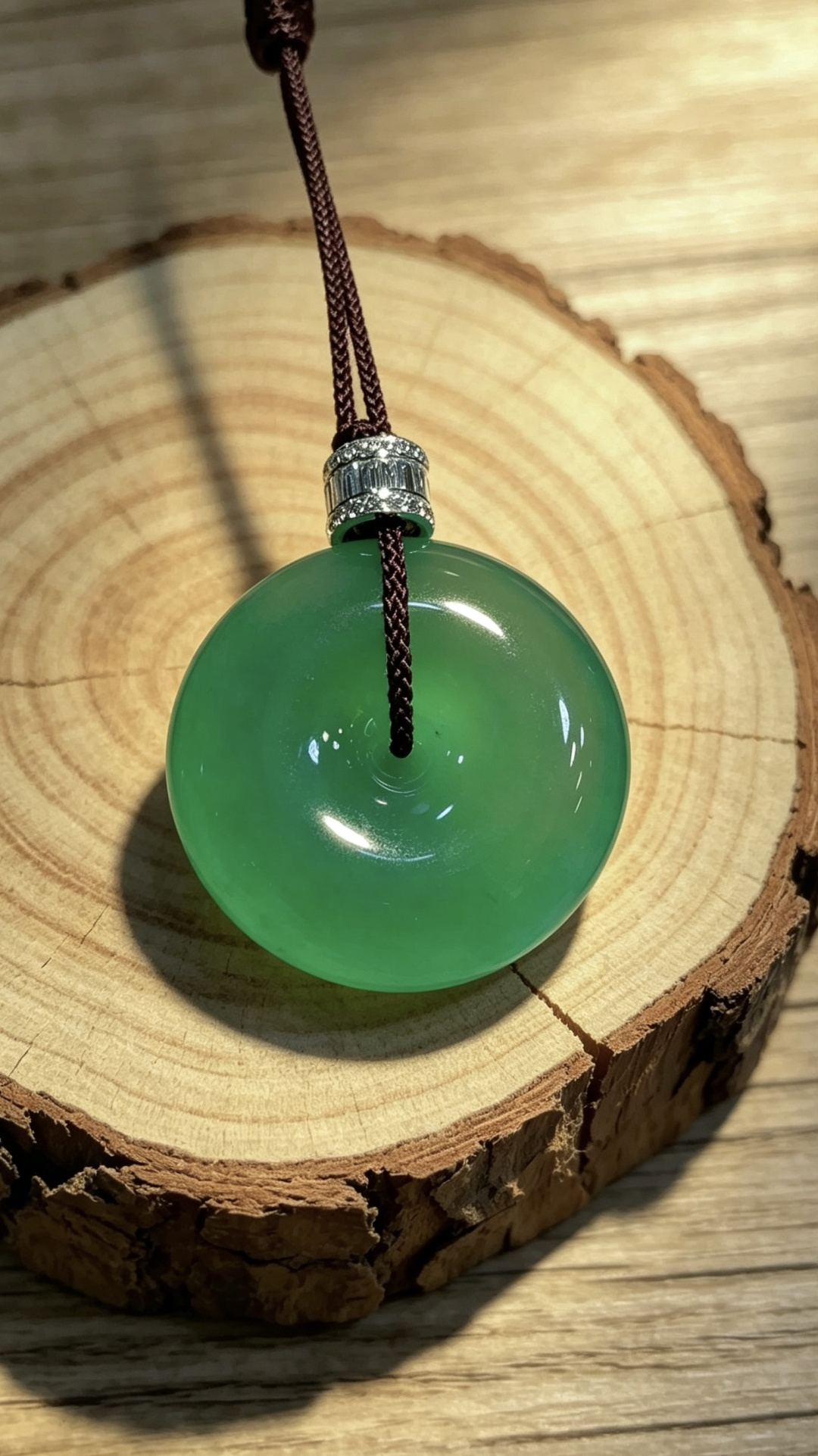 ️ 精品平安扣子，31.6-8.5mm，16.25g，顶珠为18K金+南非钻镶嵌