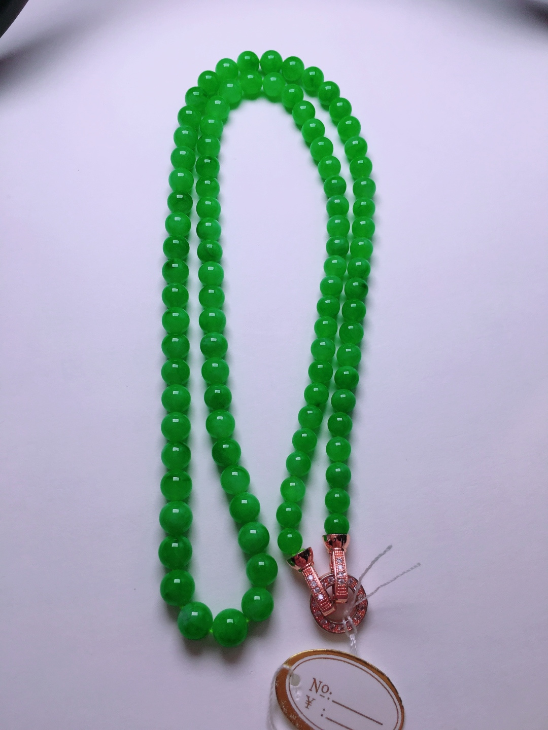️冰种绿珠子项链，晶莹剔透，新颖时尚，5.3-6.8