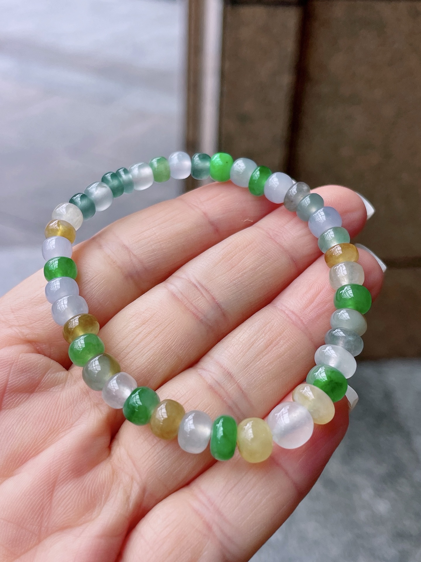 ️ 冰种多宝手链 色泽艳丽，油润起胶 尺寸：5.4/3.3-7.2/6.7