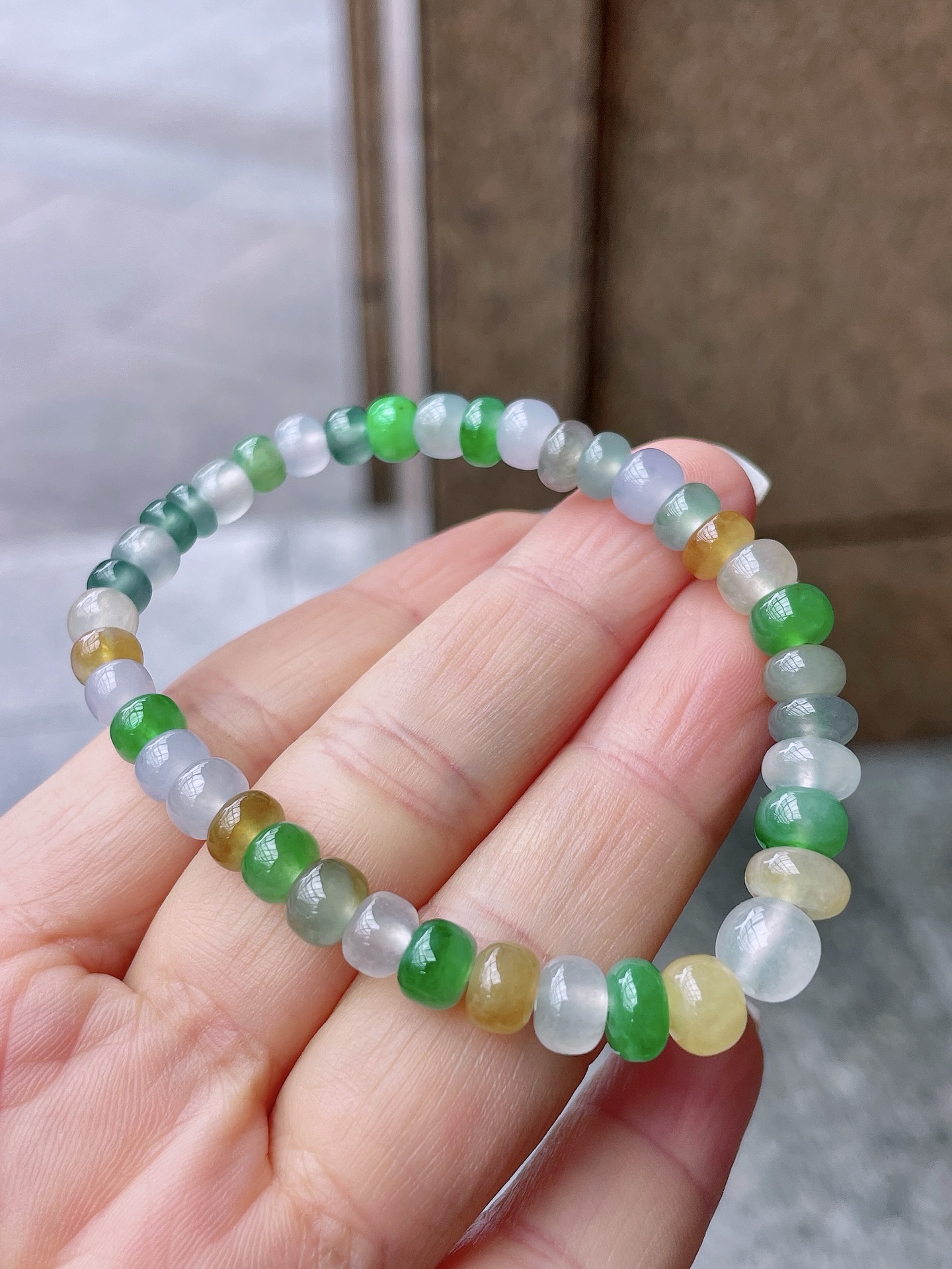 ️ 冰种多宝手链 色泽艳丽，油润起胶 尺寸：5.4/3.3-7.2/6.7
