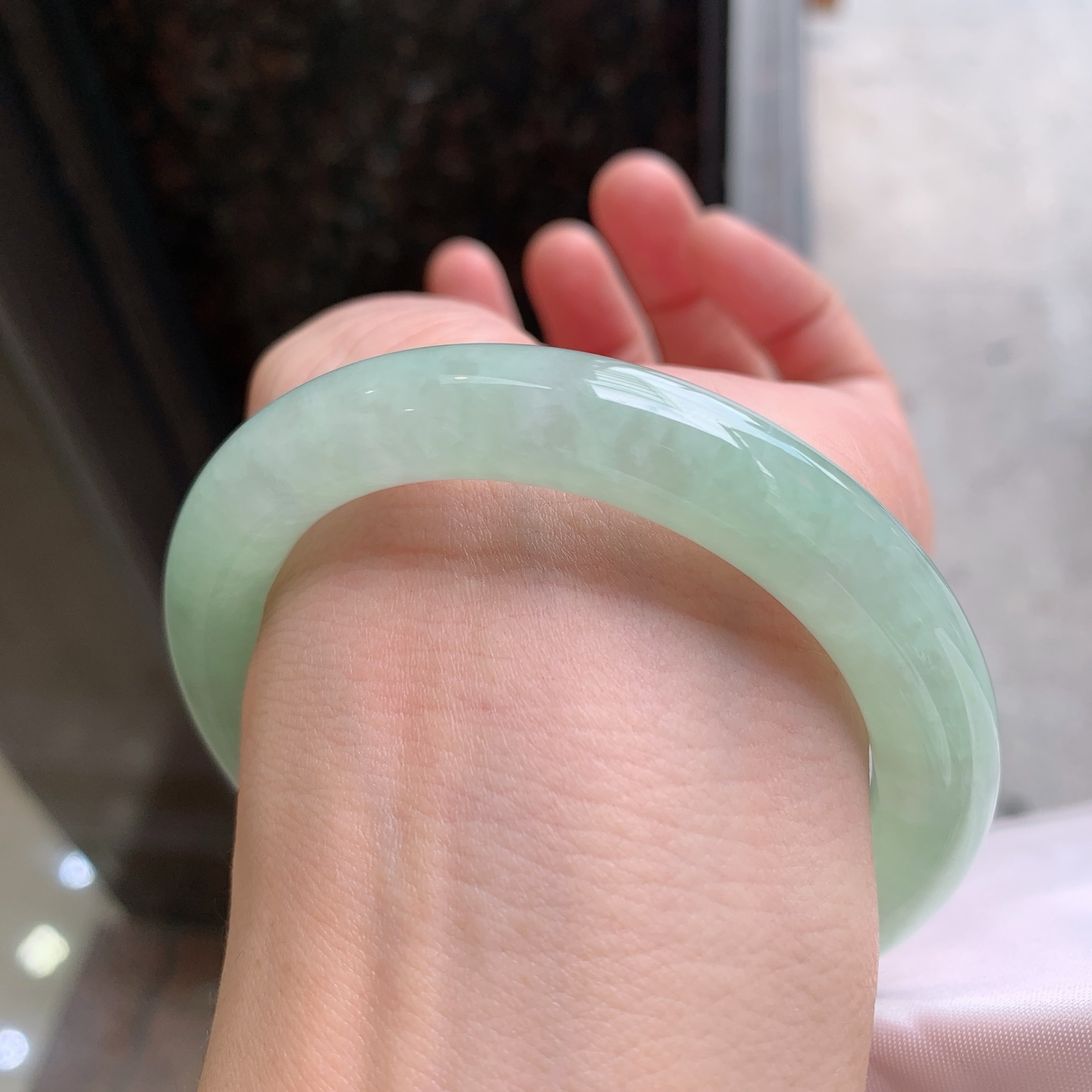 圆条晴绿 微细纹 尺寸：58.7/10 色清爽