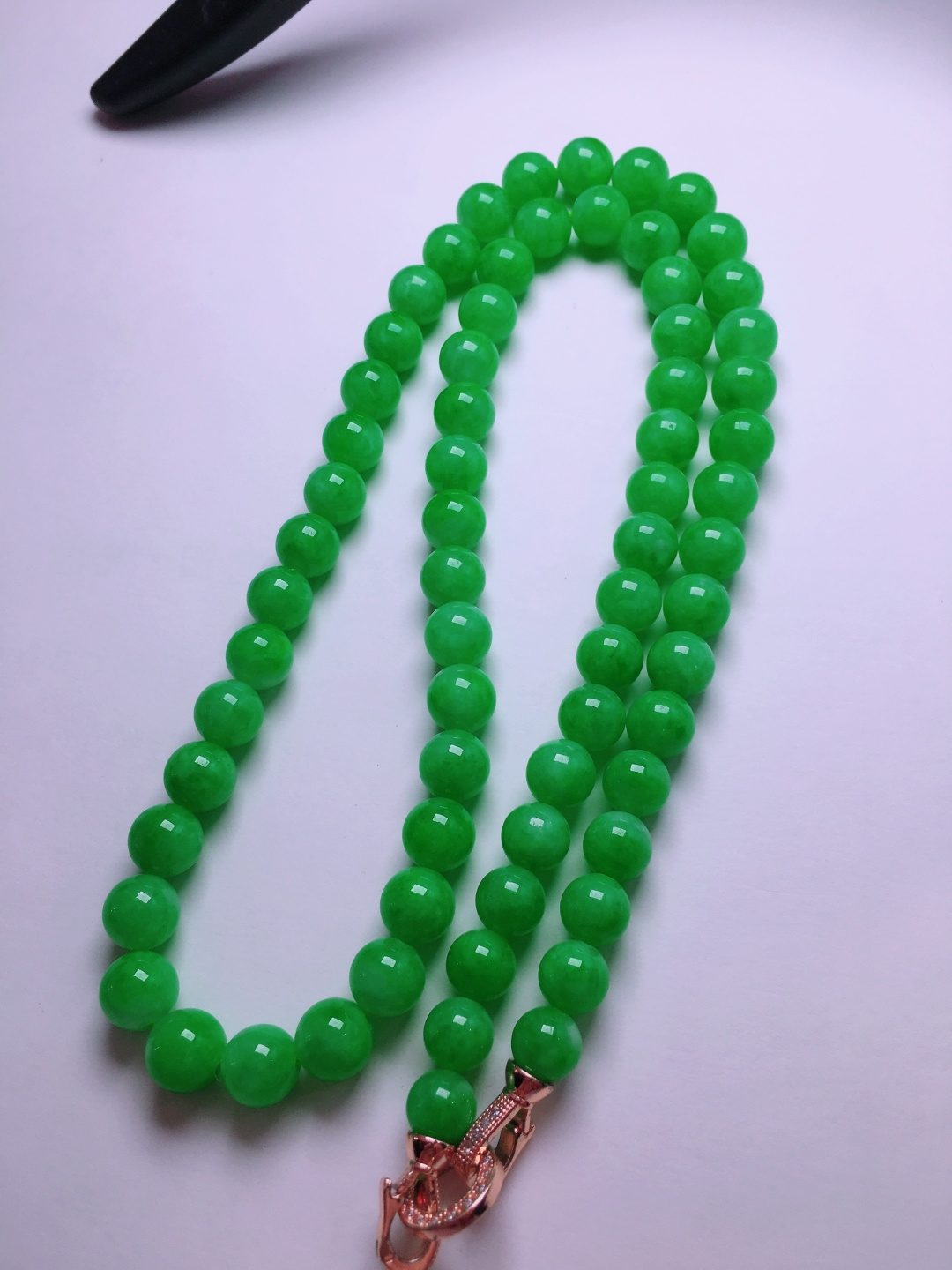 ️冰种绿珠子项链，晶莹剔透，新颖时尚，7.6-8.8