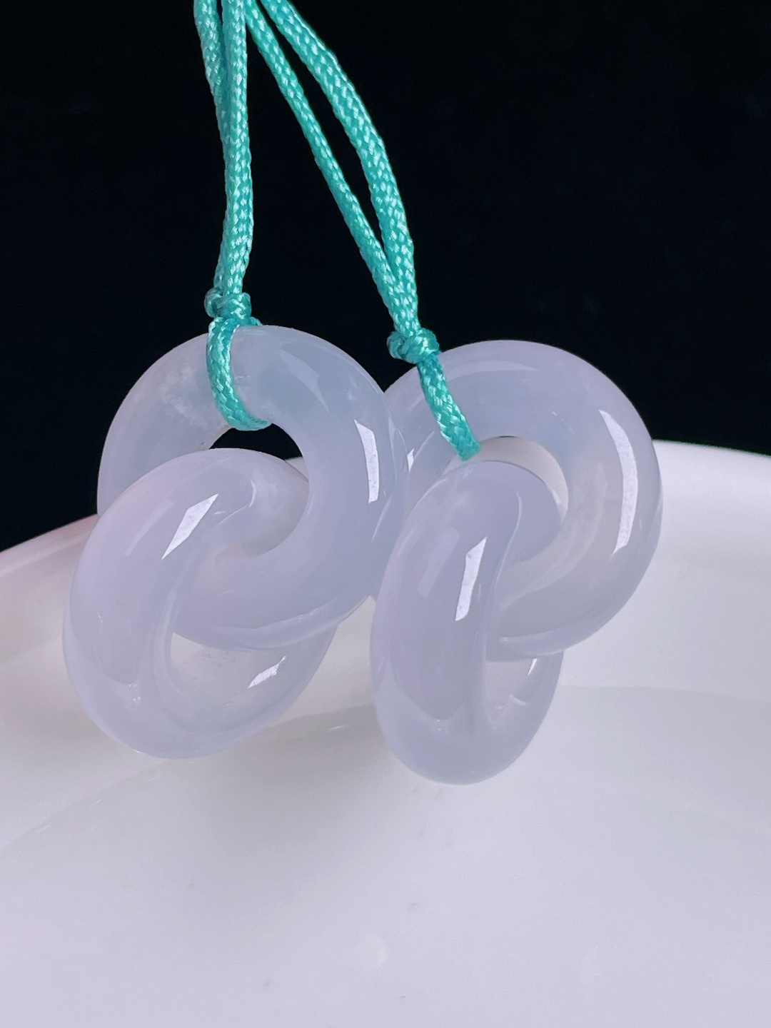 ️环环相扣耳坠，老种起光，细底通透，尺寸：19.5/14.3/5mm0913