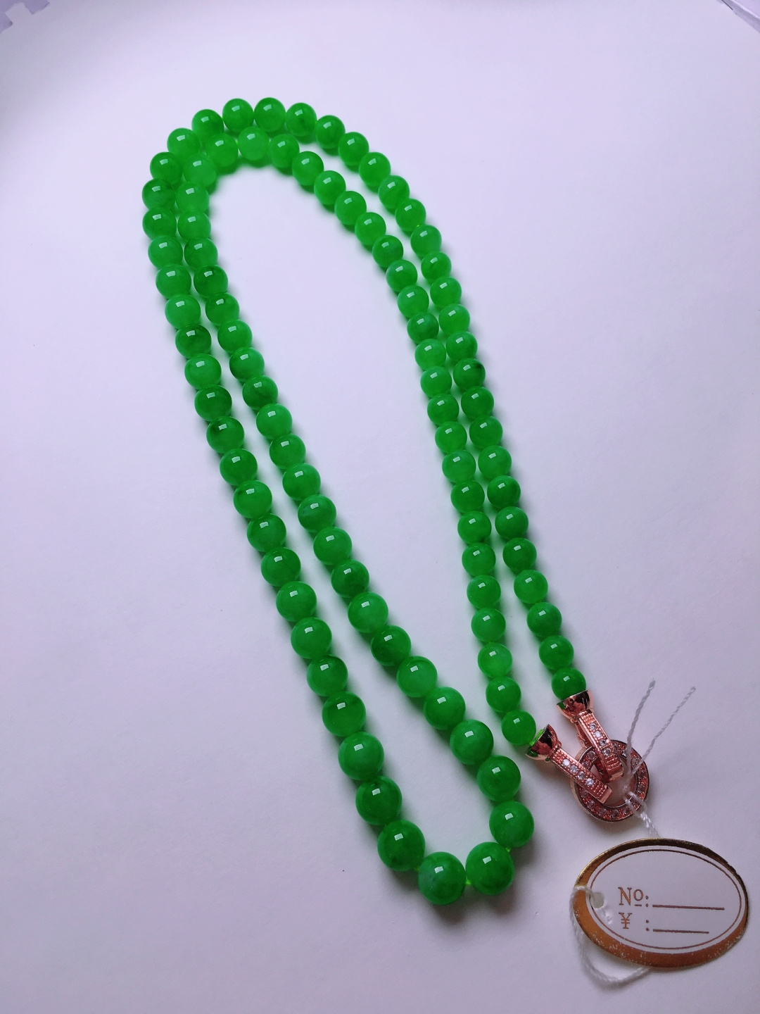 ️冰种绿珠子项链，晶莹剔透，新颖时尚，5.3-6.8