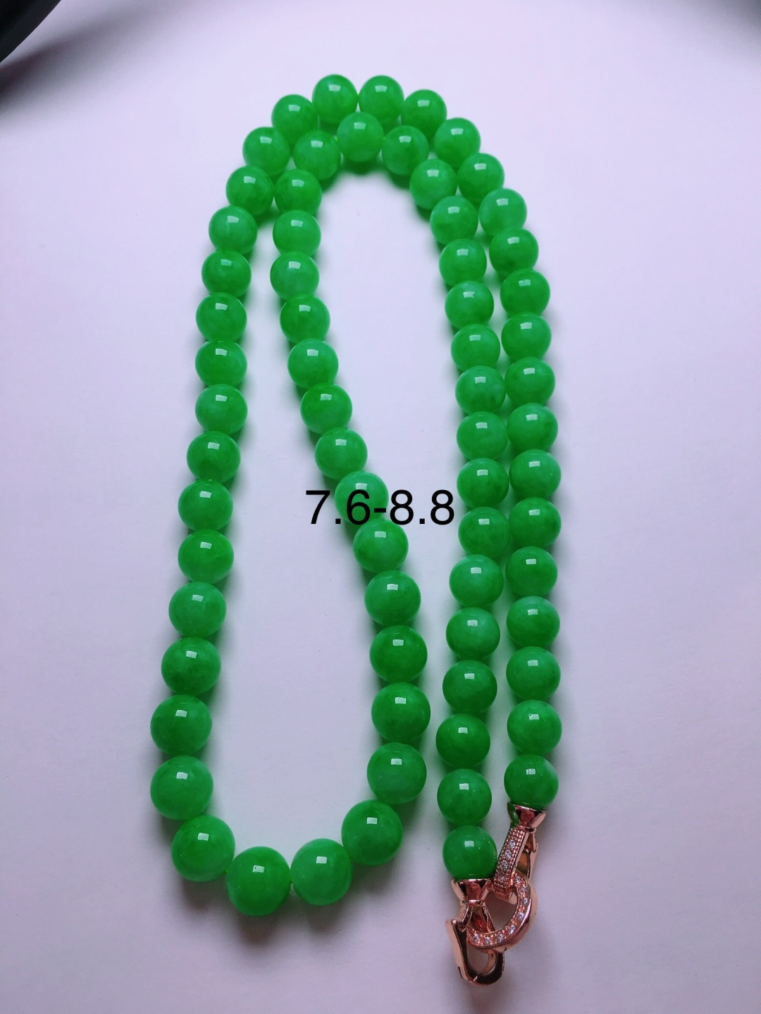 ️冰种绿珠子项链，晶莹剔透，新颖时尚，7.6-8.8