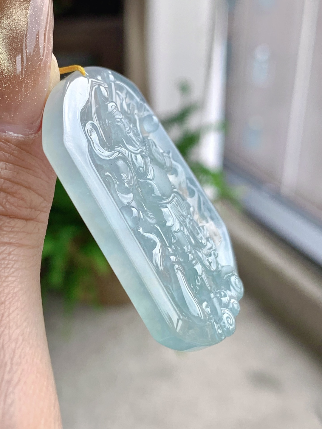 【已结缘】【裸石】🫧冰晴水忠义关公牌吊坠【说明】缅甸 性比高【尺寸】50-40-5.6【重量】25.3克