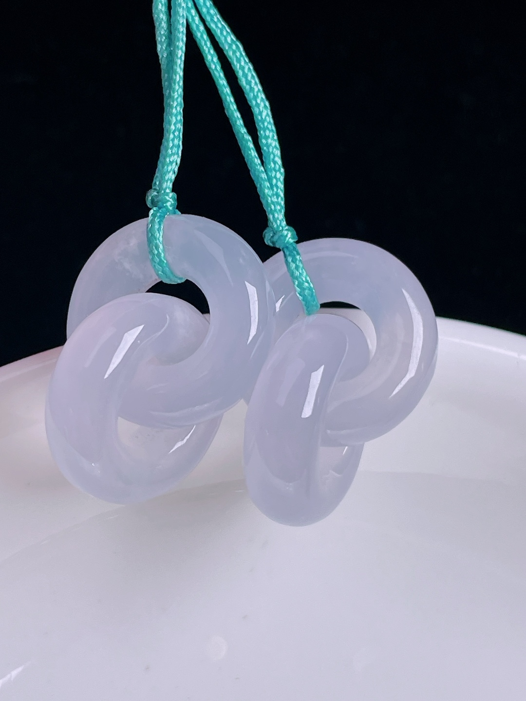 ️环环相扣耳坠，老种起光，细底通透，尺寸：19.5/14.3/5mm0913