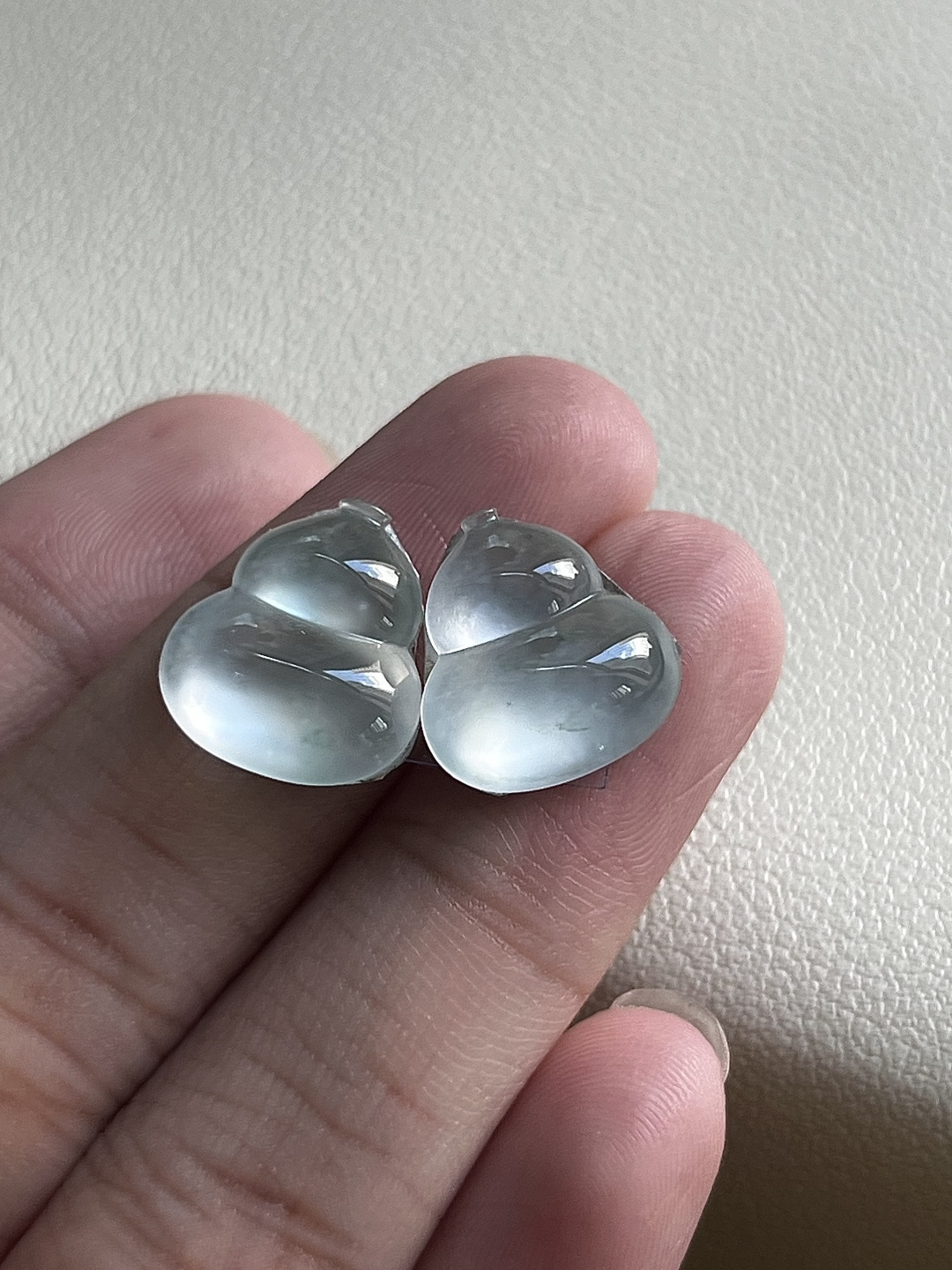 ️【葫芦一对】冰润水透，种老细腻起荧 尺寸：14.5*12.8*4.3，13.4*13*5,asd
