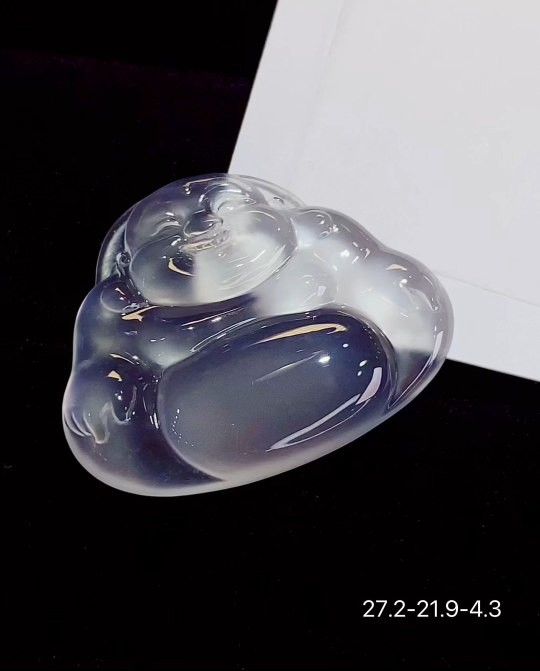 ️ 收藏精品 玻璃种坐佛，饱满细腻晶莹剔透，无裂，27.2-21.9-4.3