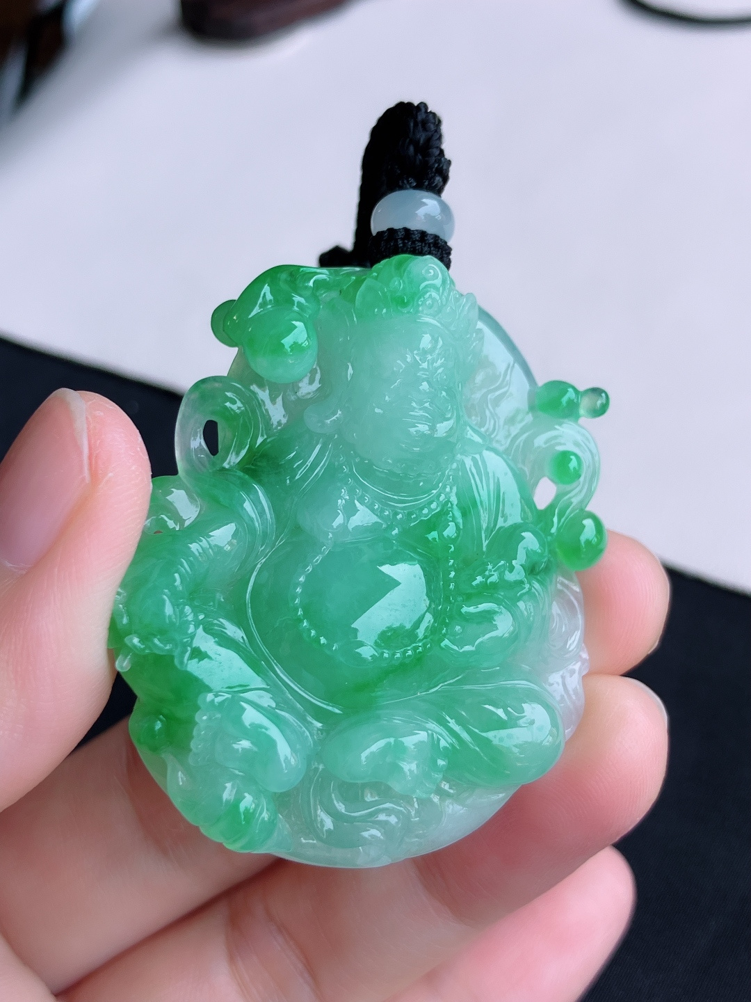 ️，翠绿黄财神，色美清爽，尺寸51.6/42/11/自然光实拍