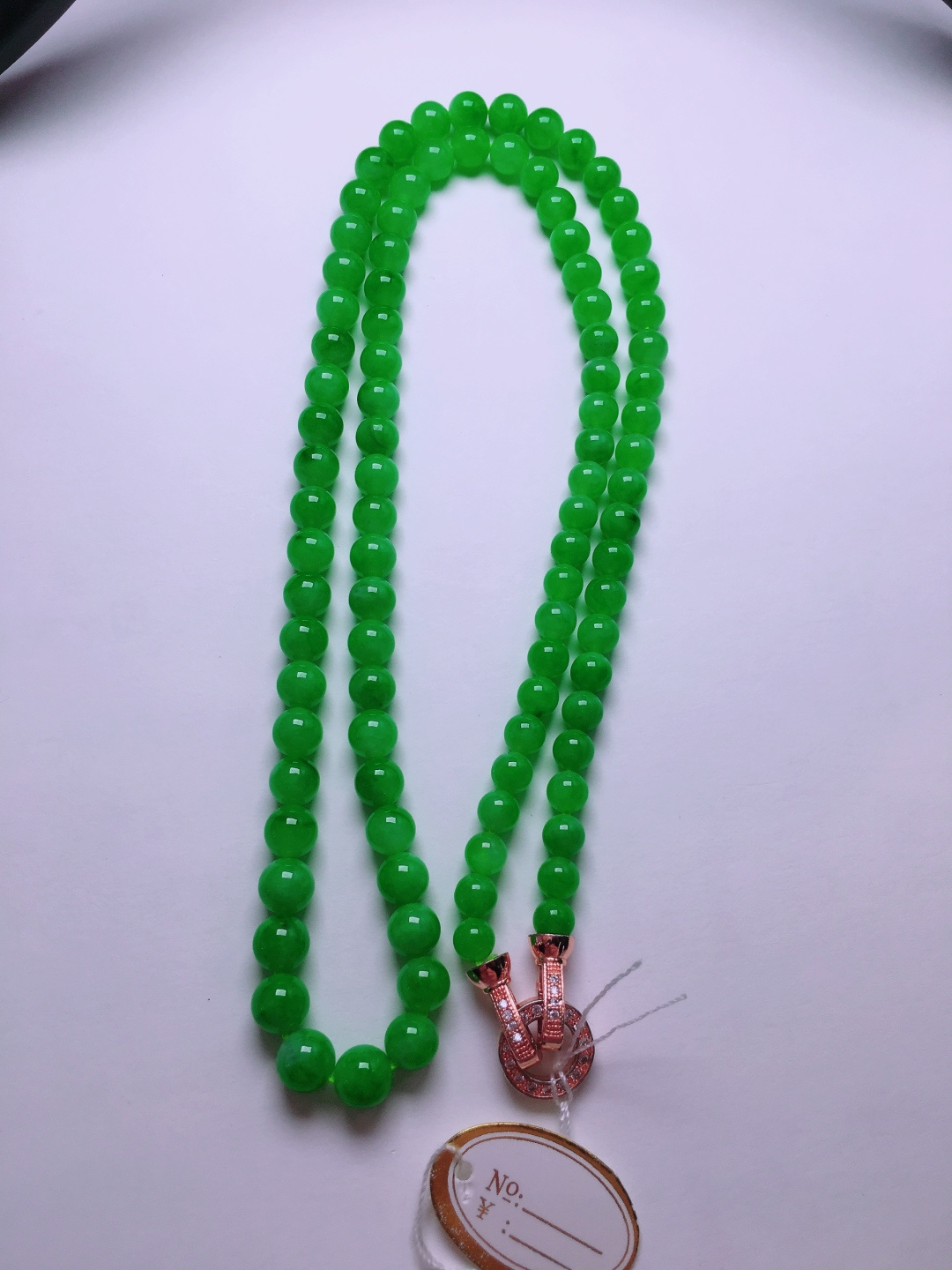 ️冰种绿珠子项链，晶莹剔透，新颖时尚，5.3-6.8