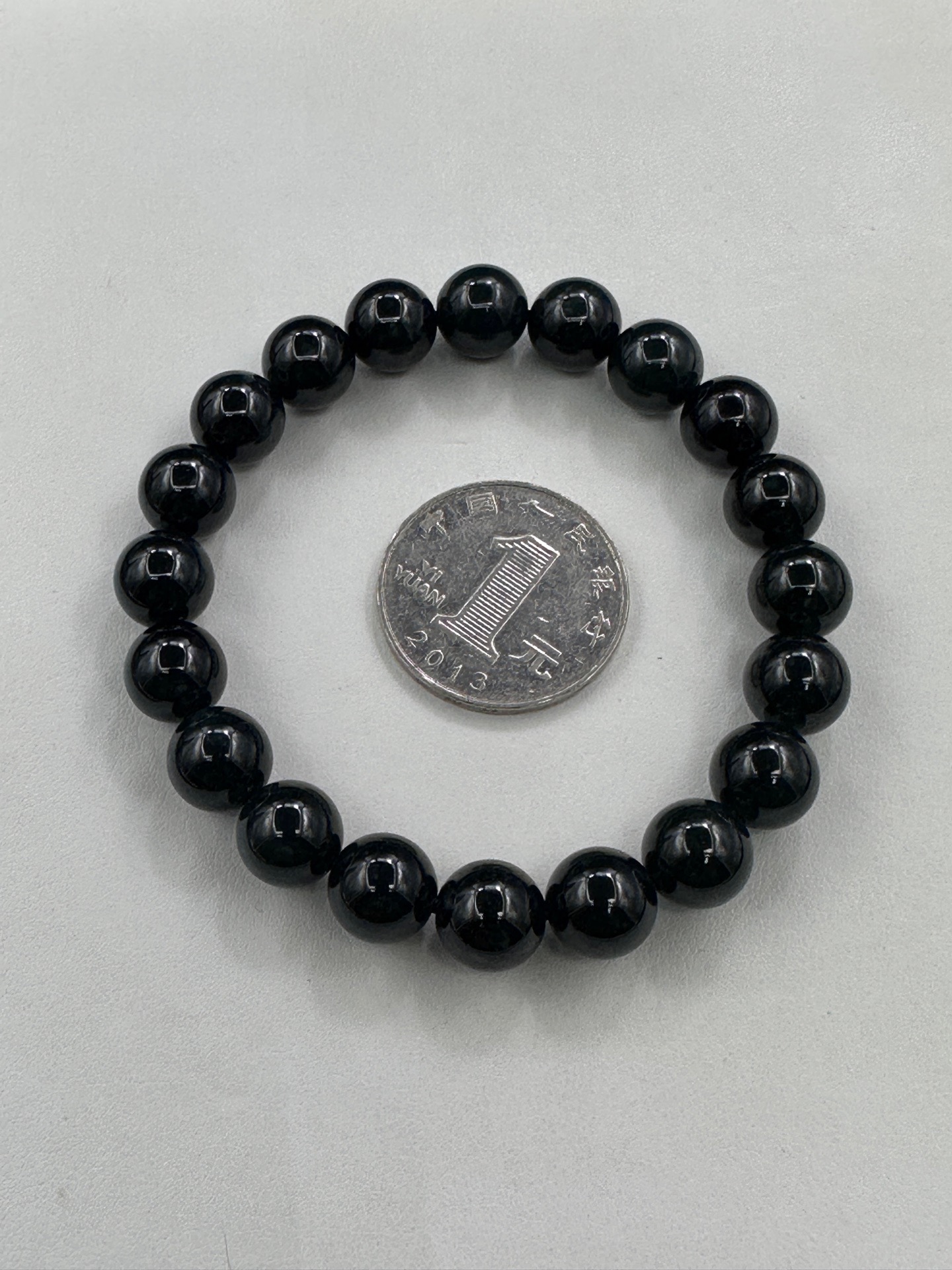 ️【墨翠手串10mm】老坑冰种 黑度极黑 灯照全透 呈帝王绿 种老起光 底极细腻 圆润饱满