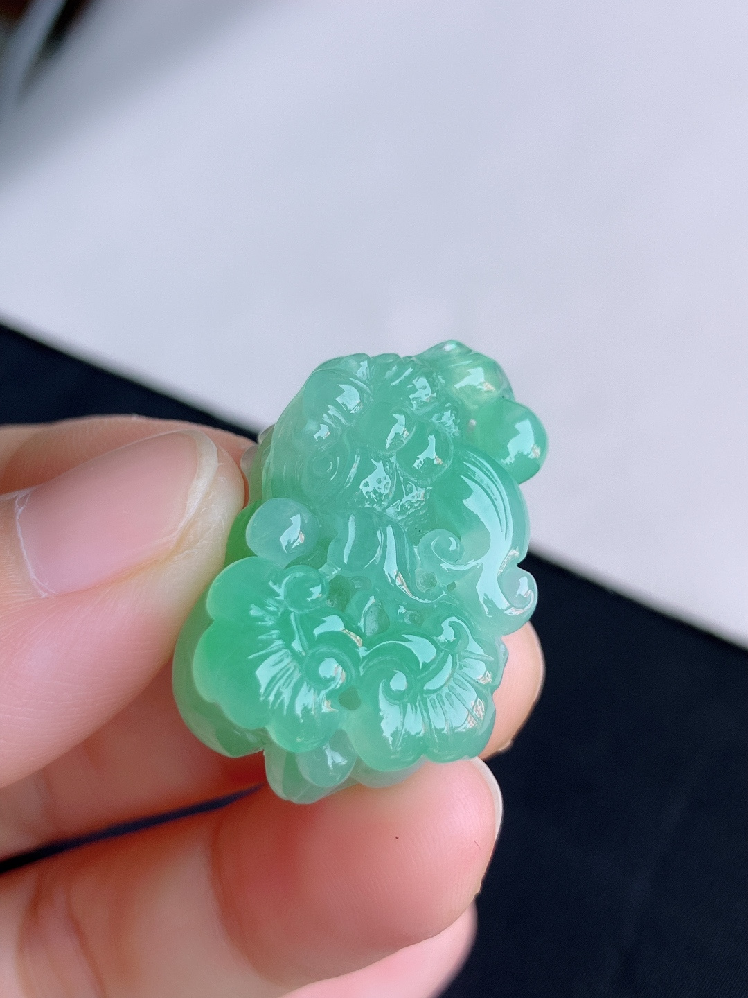 ️，甜绿貔貅，晶莹剔透，尺寸30/21.6/14.3/自然光实拍