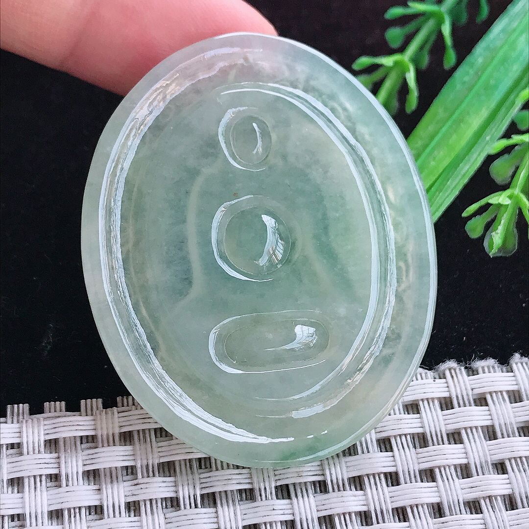 实拍A货翡翠50/40.8/4.5老坑冰胶晴底阿弥陀佛吊坠翡翠玉坠挂件