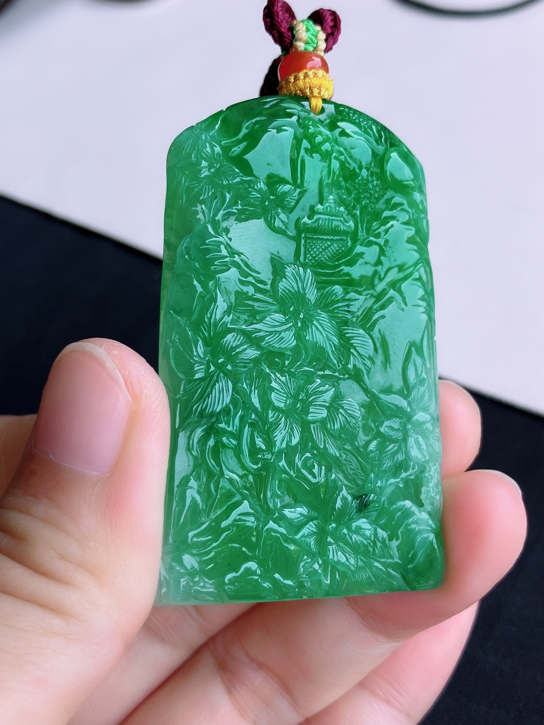 ️翠绿山水牌，意境美，尺寸59/35.8/6/自然光实拍