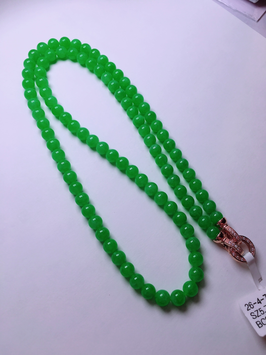 ️高冰绿珠子项链，晶莹剔透，新颖时尚，6-6.2