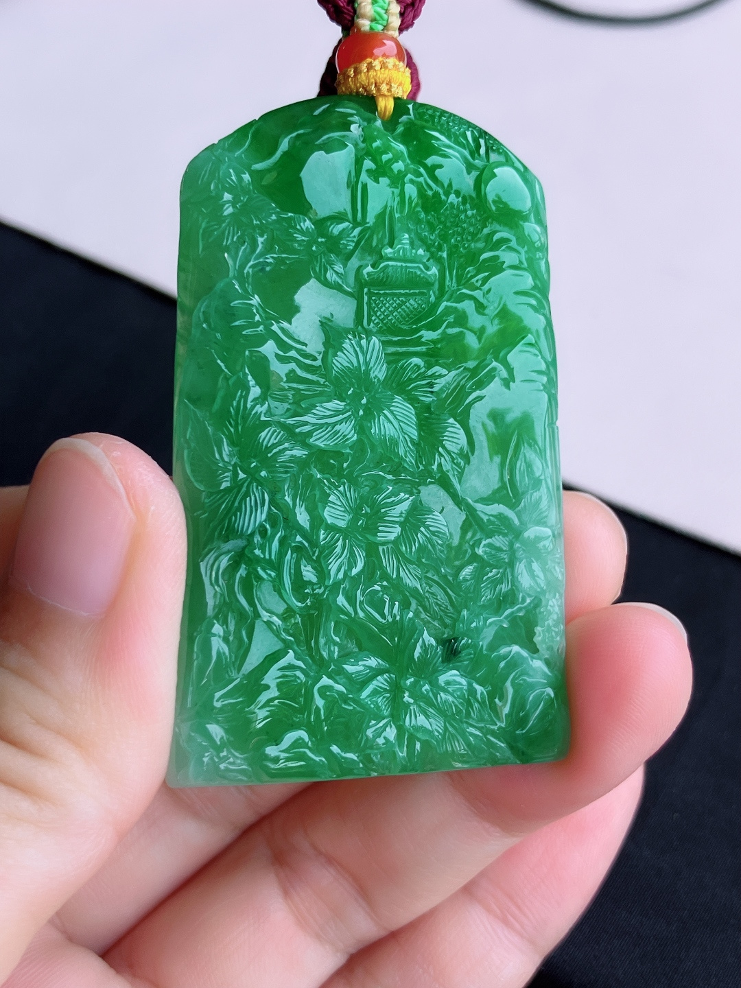 ️翠绿山水牌，意境美，尺寸59/35.8/6/自然光实拍