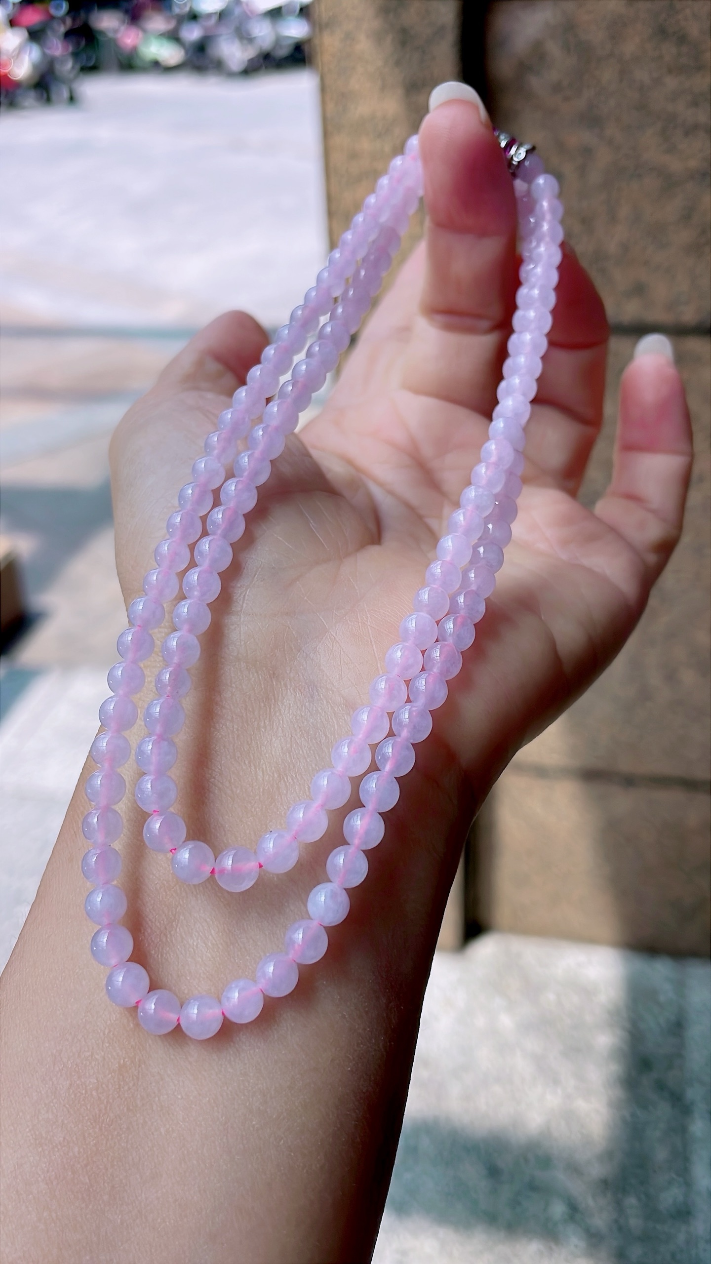 ️ 冰粉紫项链 色泽均匀，珠圆玉润 尺寸：5