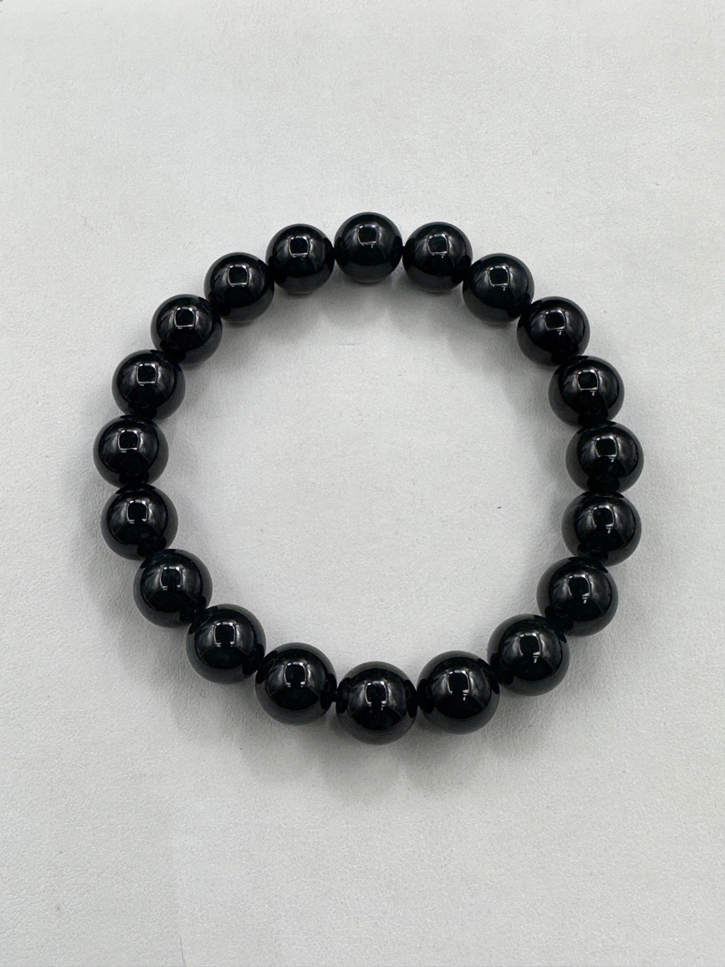 ️【墨翠手串10mm】老坑冰种 黑度极黑 灯照全透 呈帝王绿 种老起光 底极细腻 圆润饱满