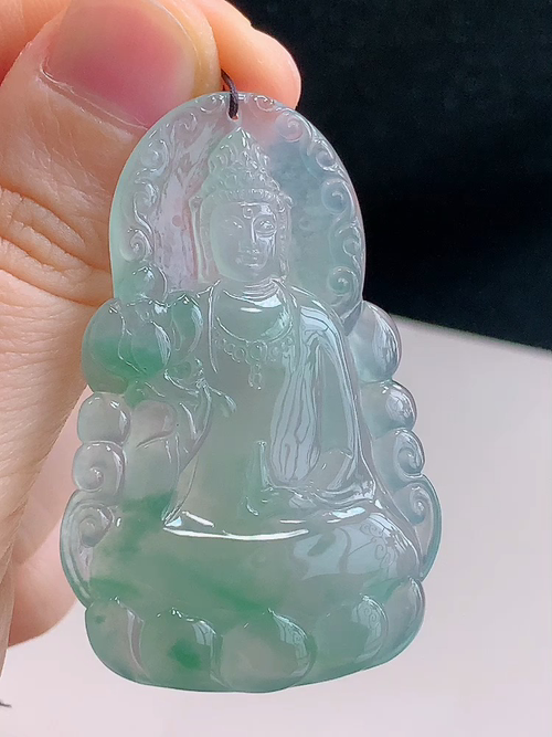 ️ 观音，无裂，尺寸52.1-34.0-5.4mm，包A附证书