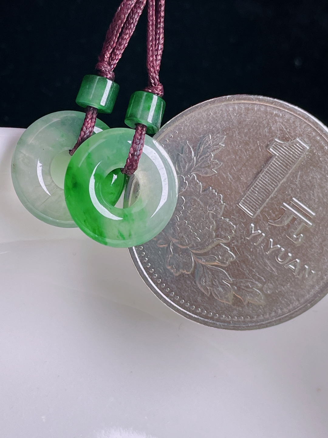 ️冰绿耳坠，老种起光，细底通透，尺寸：12/2.6mm0913
