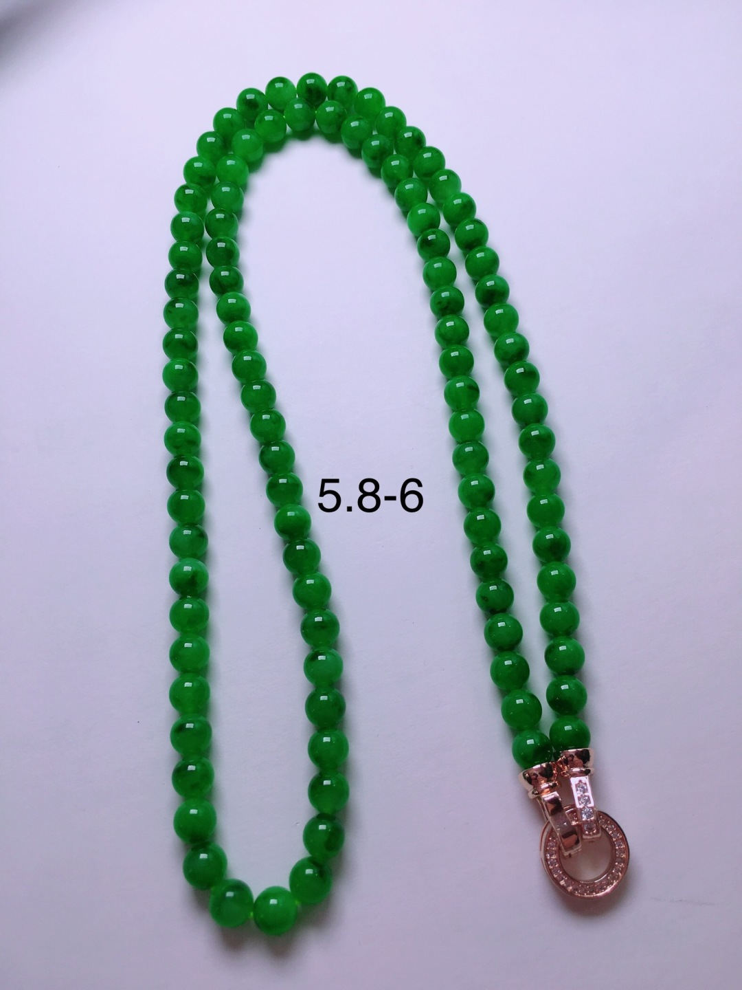 ️高冰绿珠子项链，晶莹剔透，新颖时尚，5.8-6
