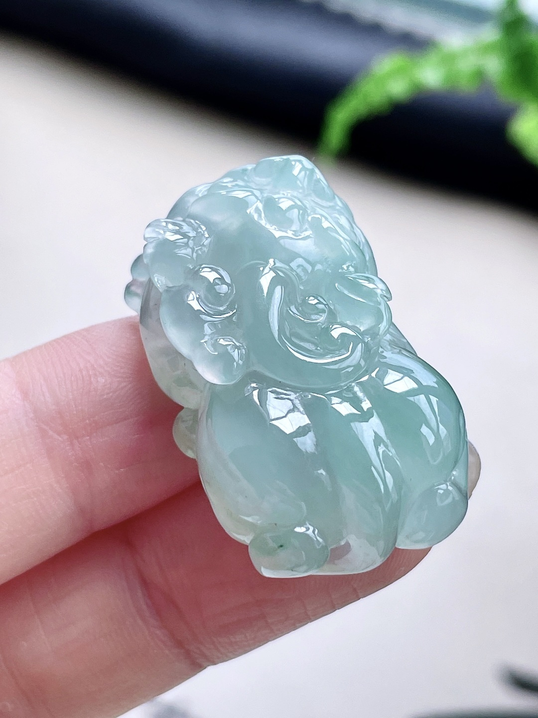 【裸石】冰晴水貔貅吊坠 【说明】缅甸 无裂 性比高 超厚 【尺寸】33.6-20.4-11.5 【重量】17克