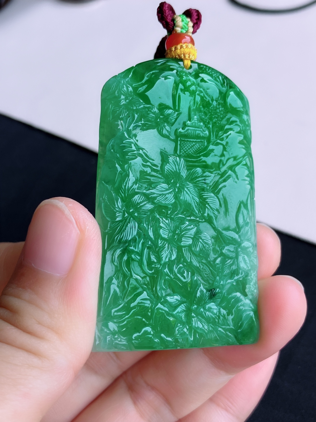 ️翠绿山水牌，意境美，尺寸59/35.8/6/自然光实拍