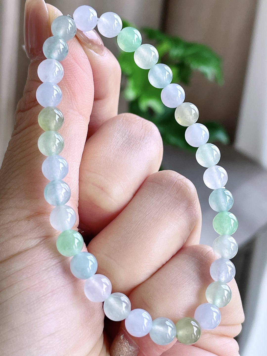 【珠子】冰多宝手串圆珠珠子手串 【说明】缅甸 性比高 【尺寸】5.8mm 【重量】12克