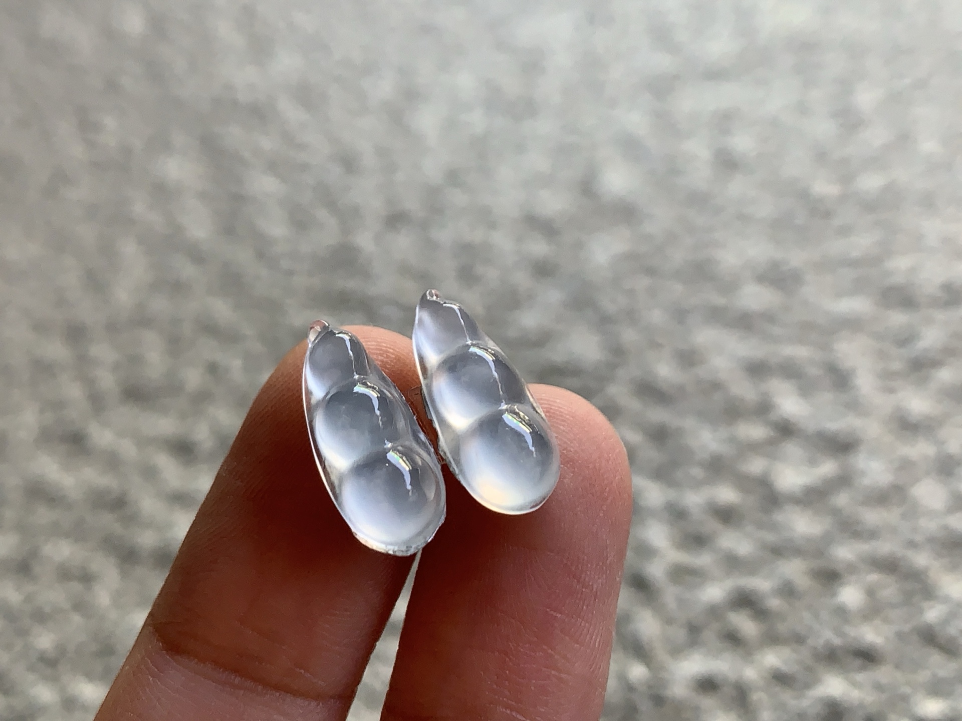 ️ 冰种福豆一对 尺寸：15×6.4×4/15×6.5×4.2