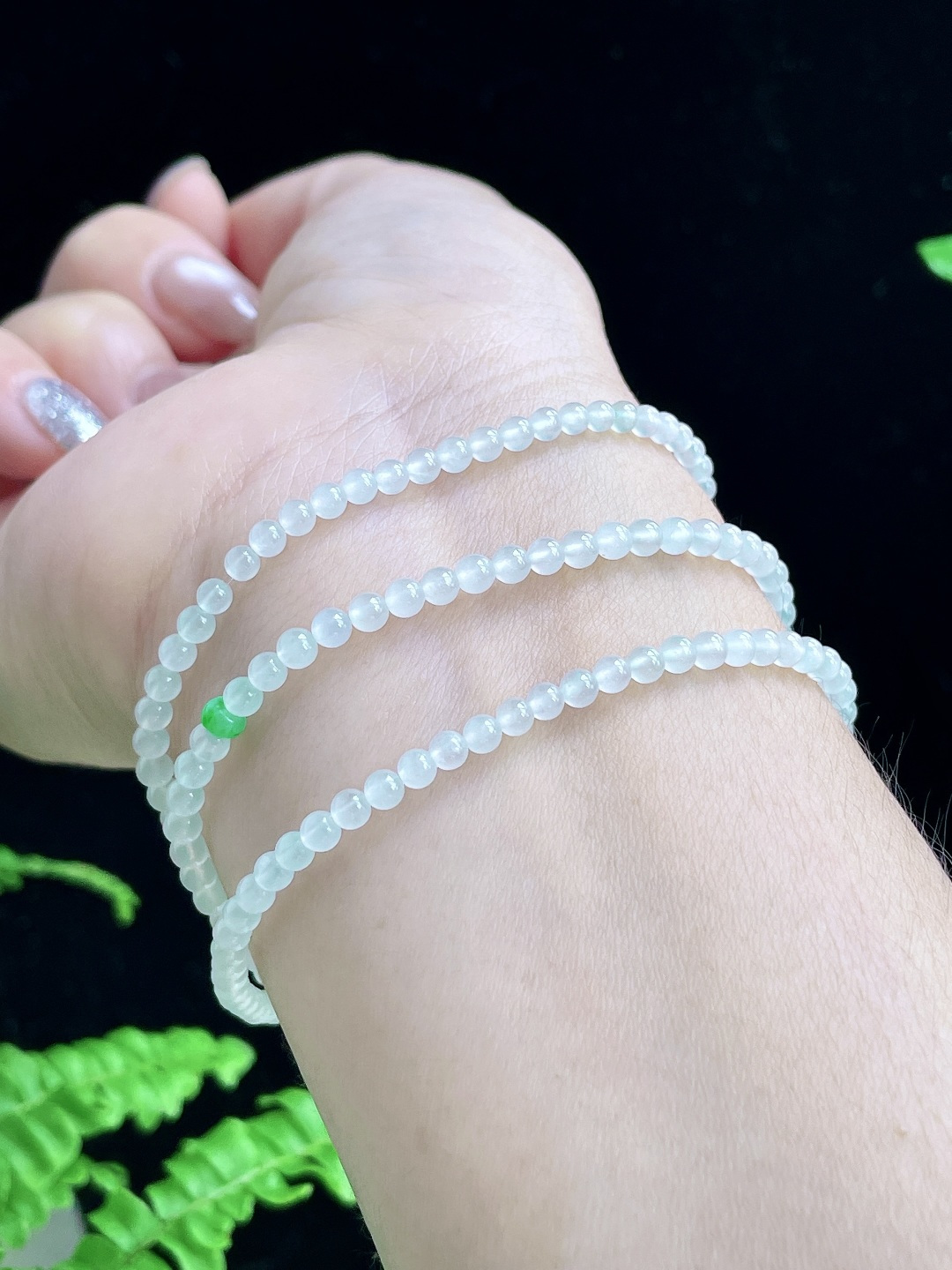 【珠子】白冰珠链圆珠珠子珠链 【说明】缅甸 性比高 【尺寸】33mm，30cm 【重量】11.6克