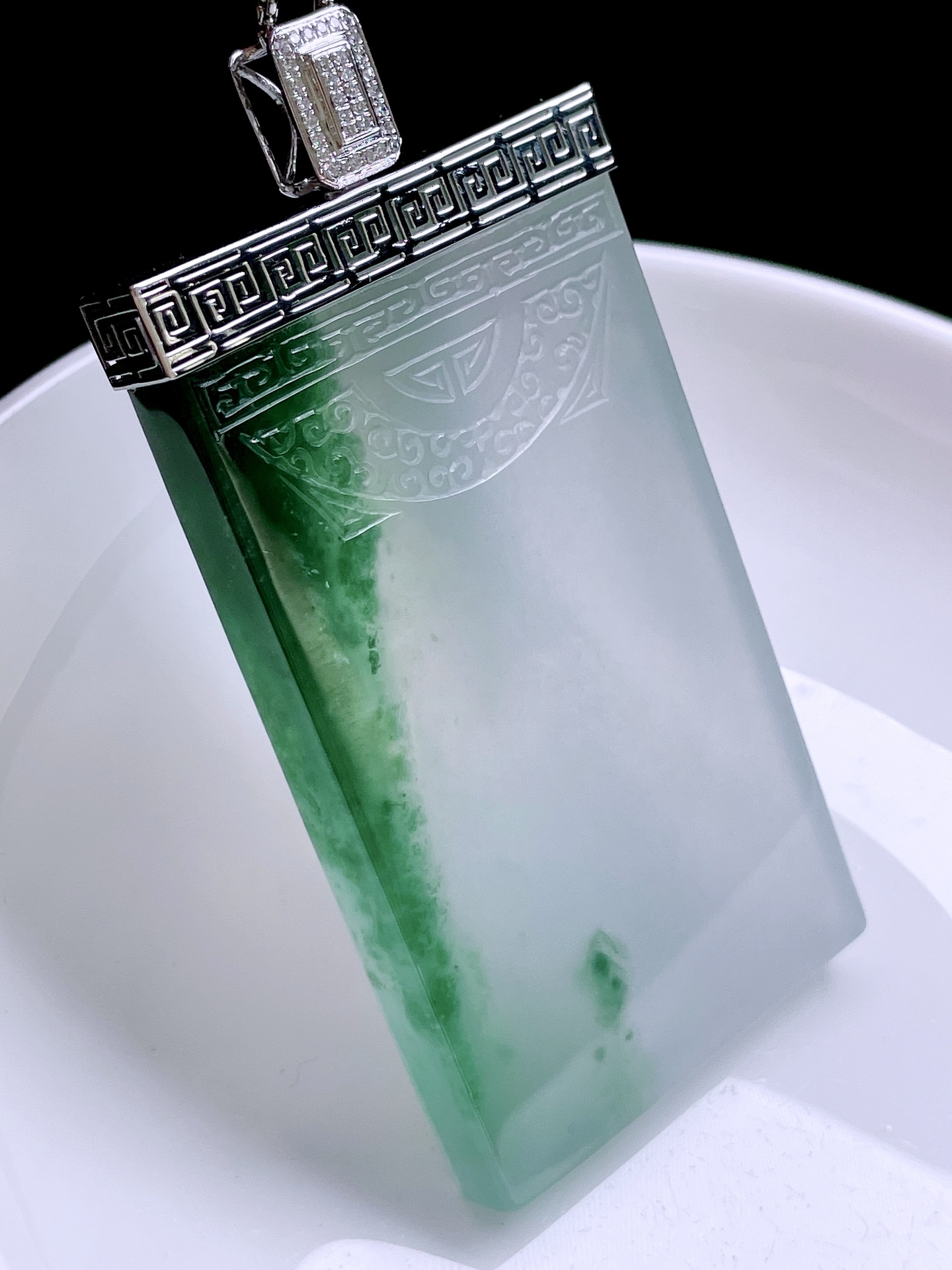 ️ 冰种飘花复古牌 飘花灵动，种老起胶，18k金镶嵌 整体：65.7 裸石：56.7/33/5.5