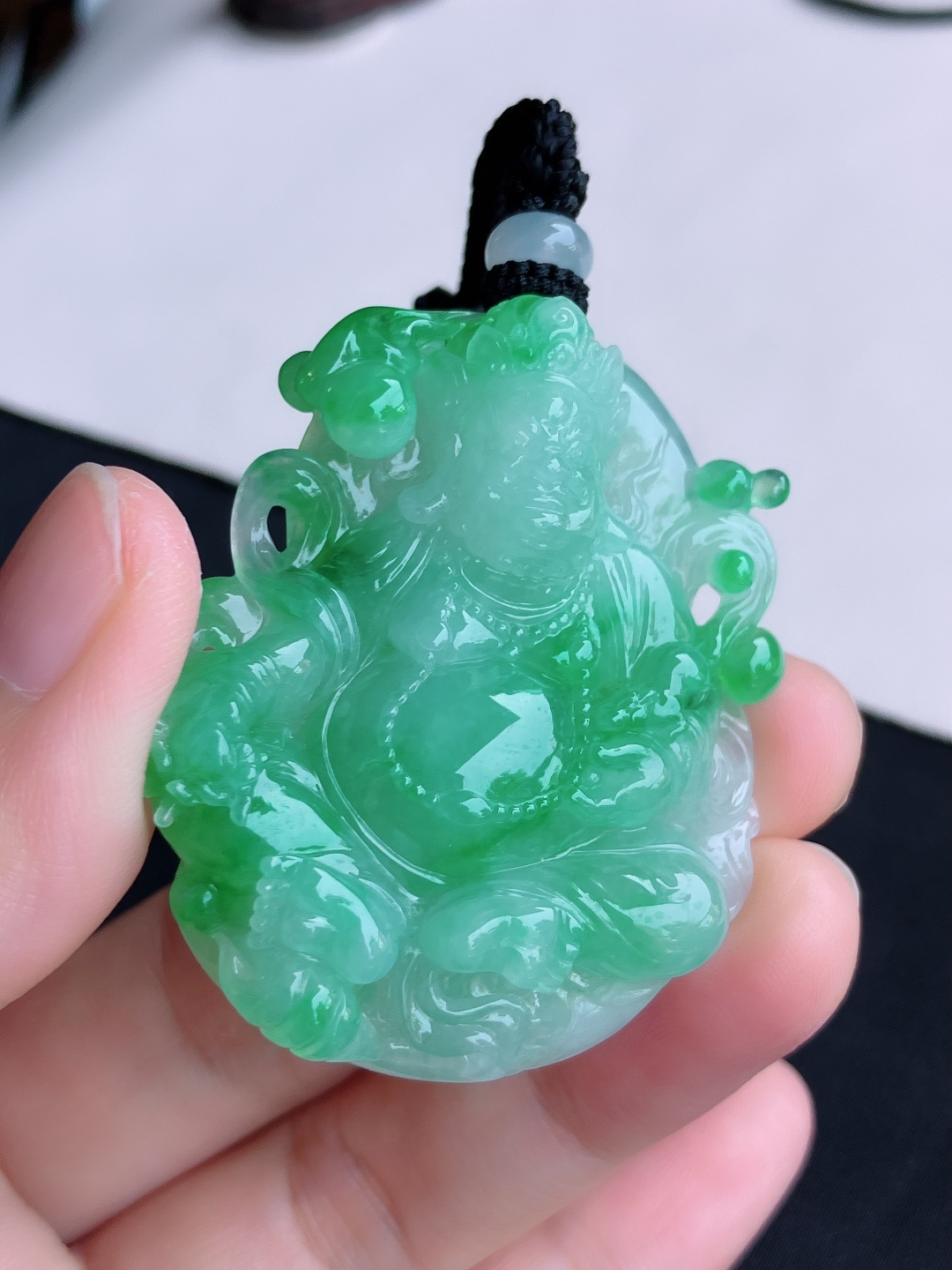 ️，翠绿黄财神，色美清爽，尺寸51.6/42/11/自然光实拍