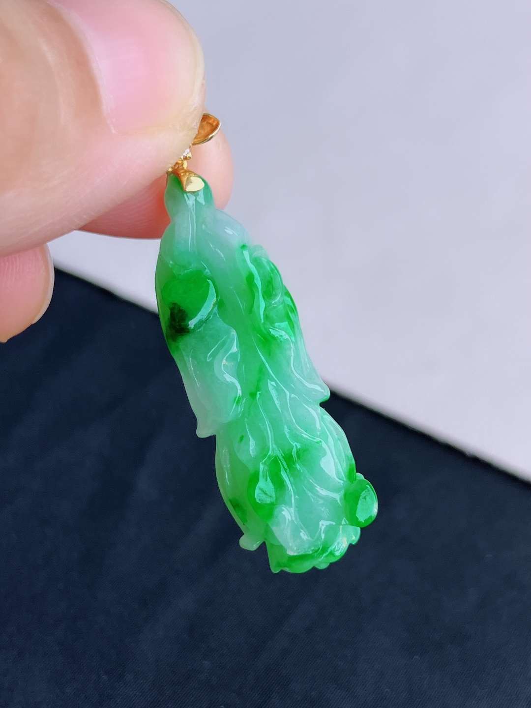 ️翠绿百财，色美清爽，尺寸43/34/12/8.9/自然光实拍