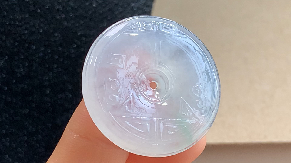 ️ 雕花平安扣，无裂，尺寸30.4-5.3mm，包A附证书