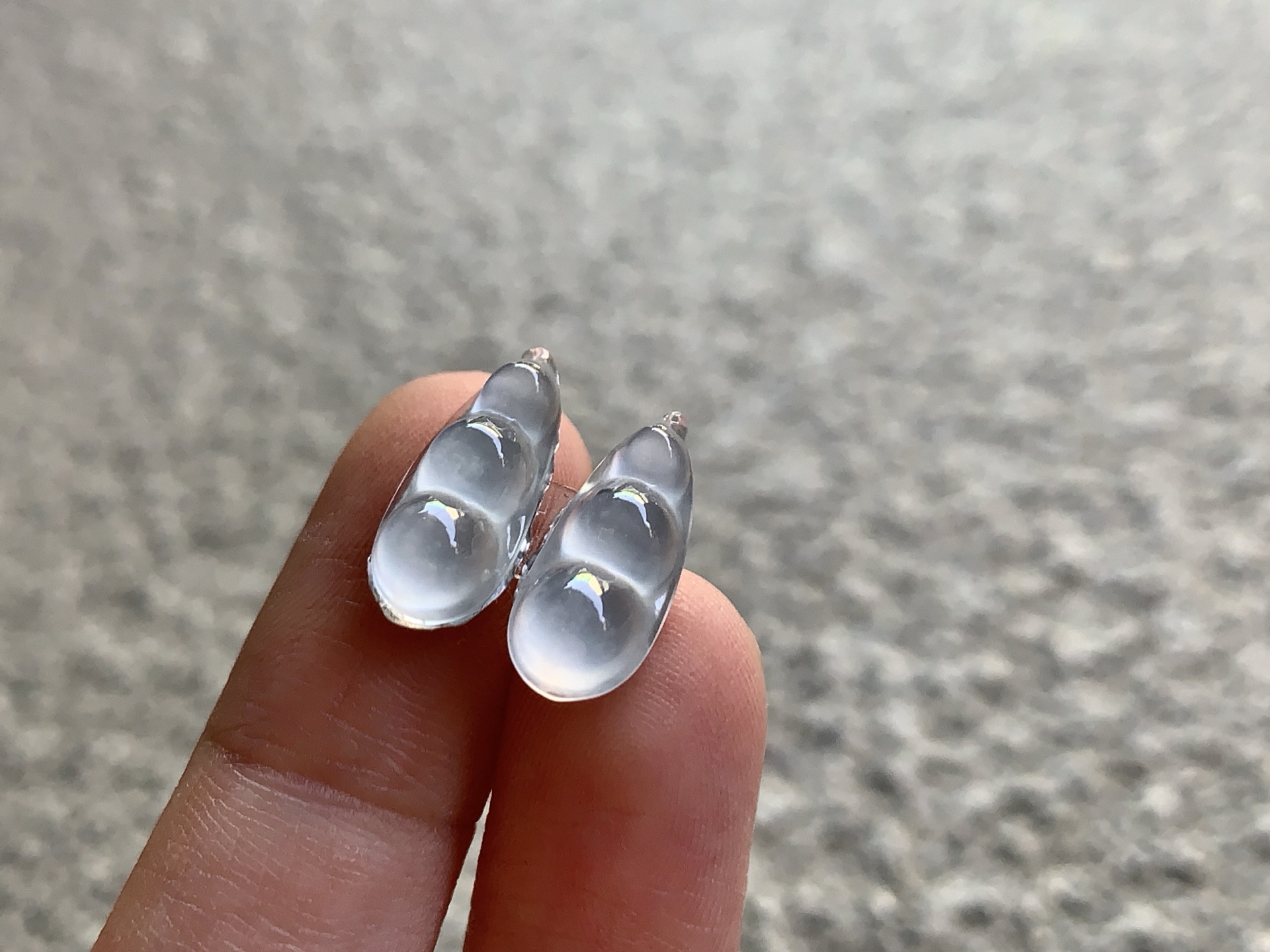 ️ 冰种福豆一对 尺寸：15×6.4×4/15×6.5×4.2