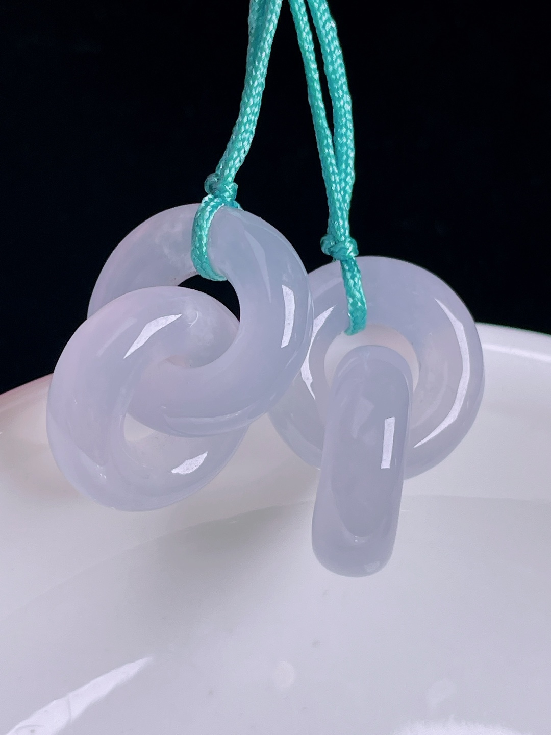 ️环环相扣耳坠，老种起光，细底通透，尺寸：19.5/14.3/5mm0913