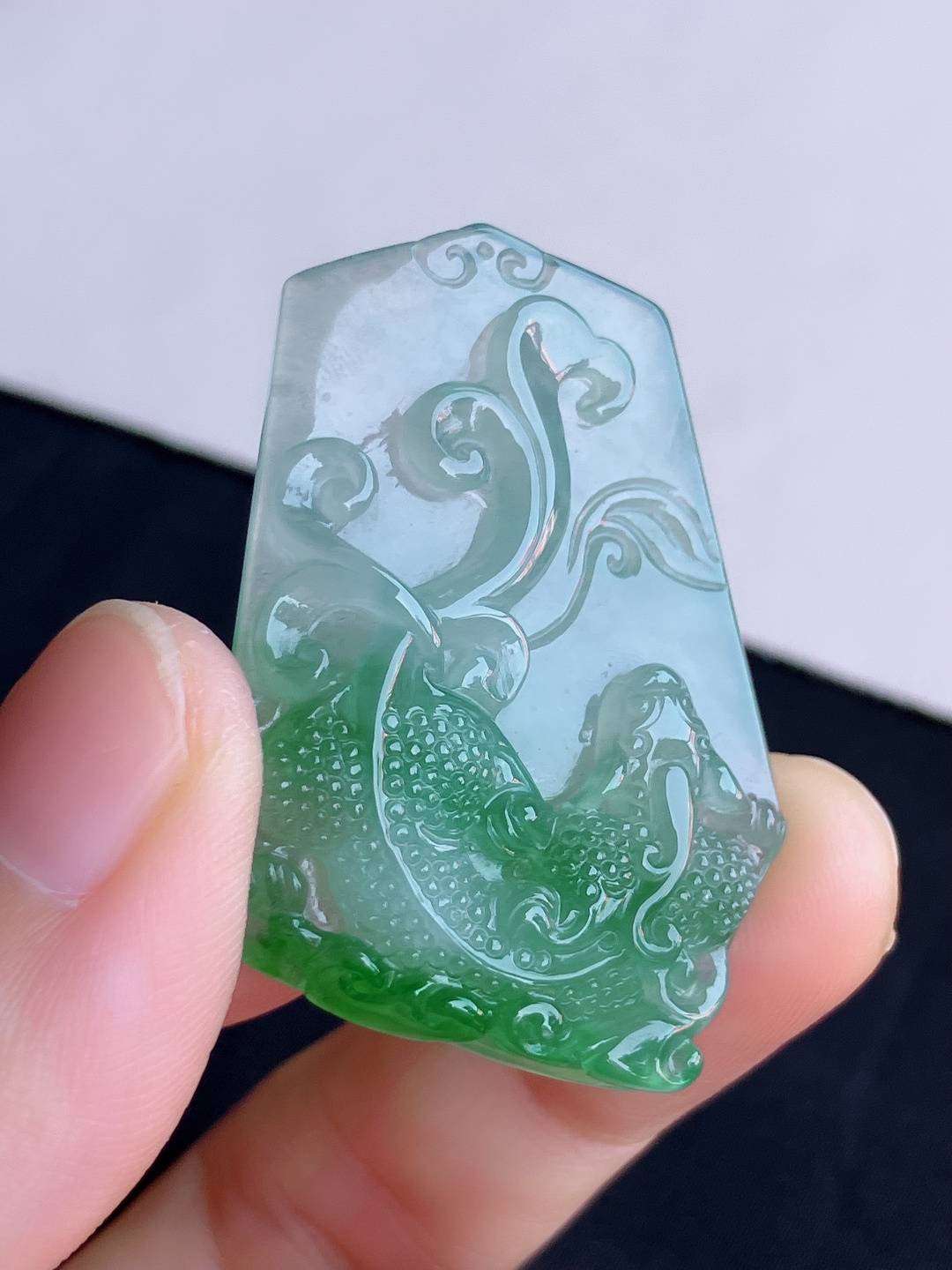 ️，冰种飘花龙/凤，栩栩如生，尺寸43.8/30/7/自然光实拍