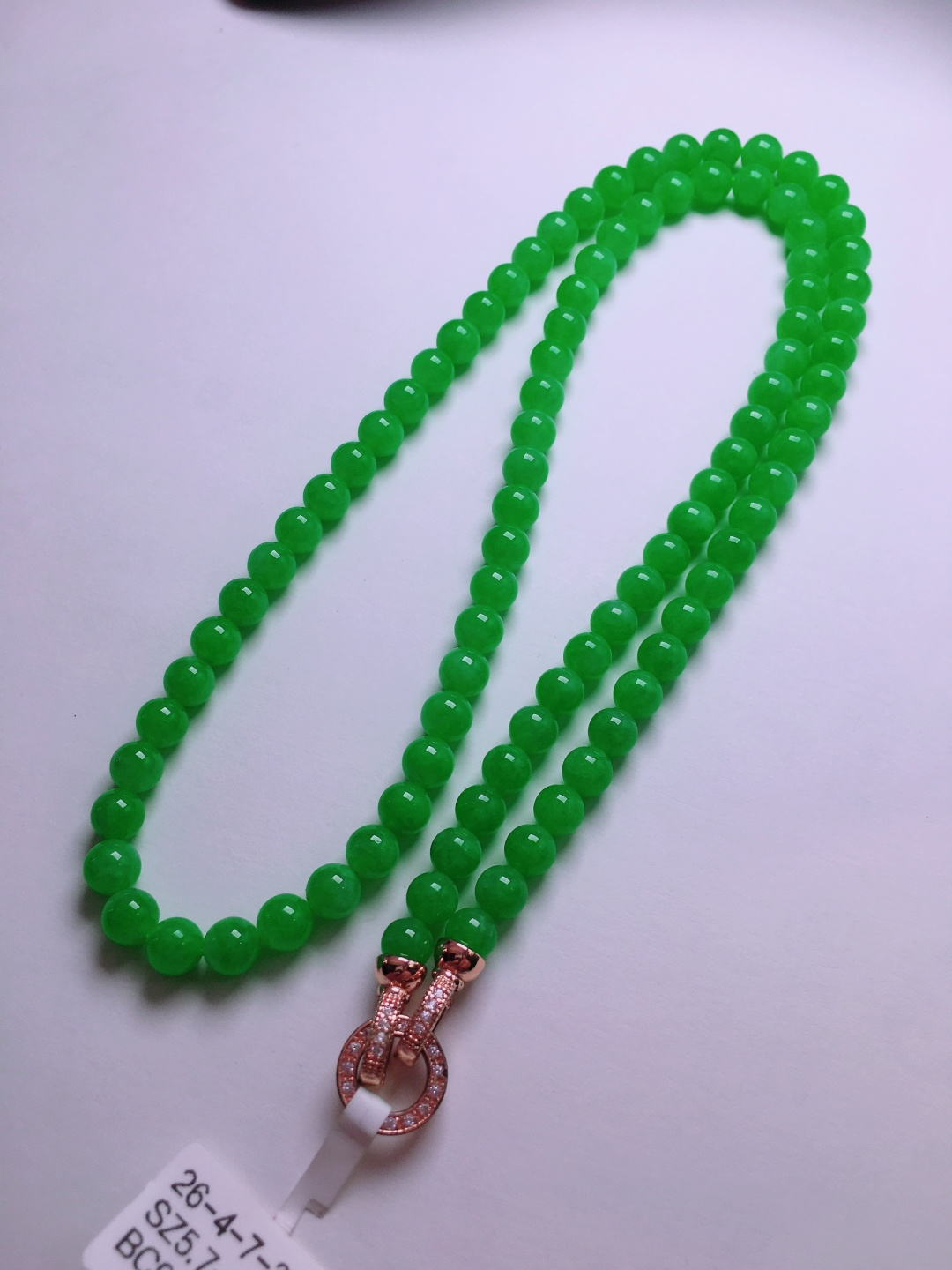 ️高冰绿珠子项链，晶莹剔透，新颖时尚，6-6.2