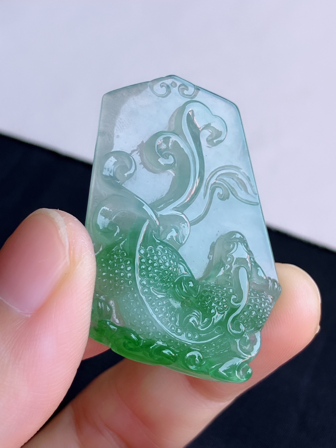 ️，冰种飘花龙/凤，栩栩如生，尺寸43.8/30/7/自然光实拍