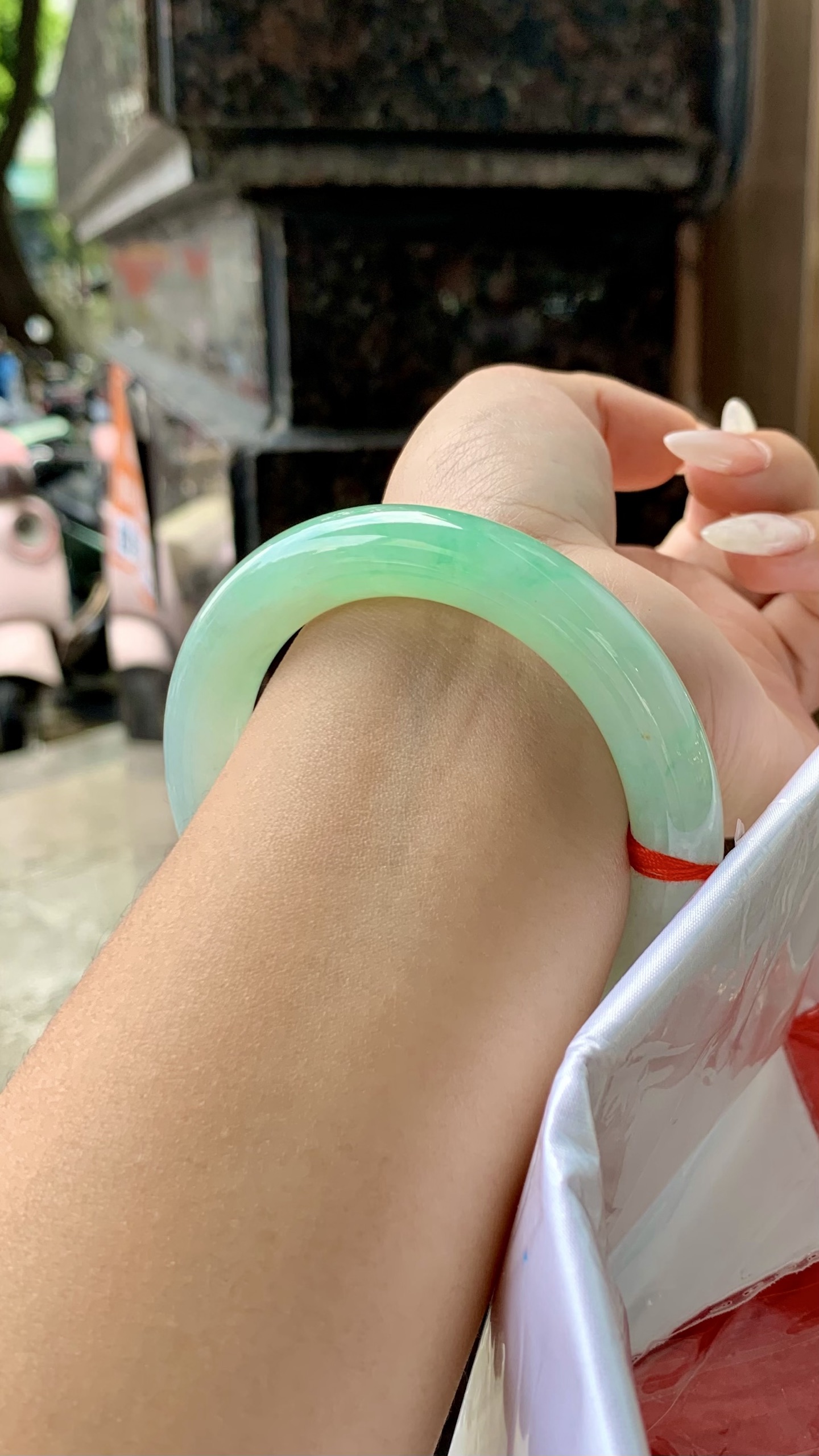 冰飘绿圆条成品 HYY-4029 尺寸：56.5-11.5-11